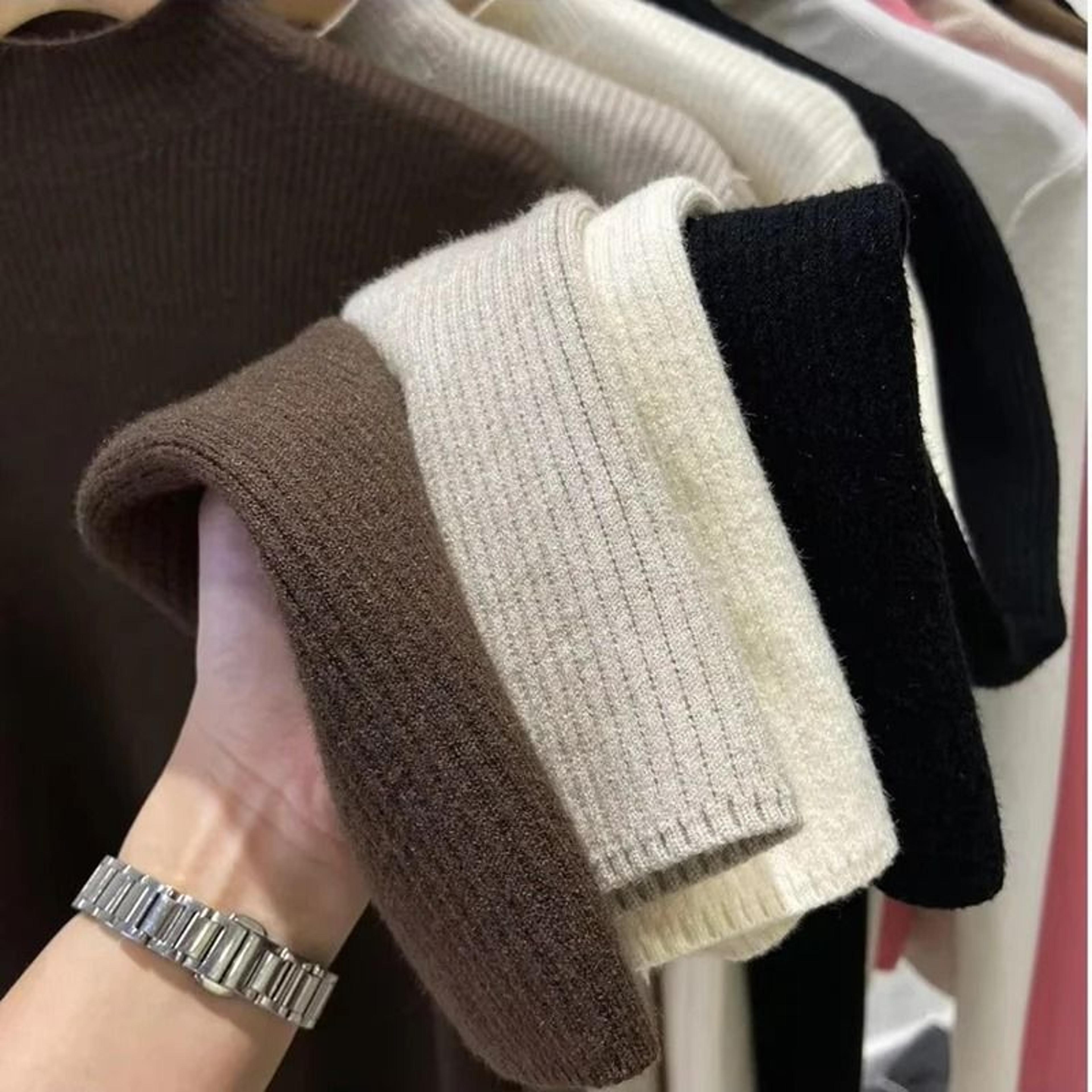 Womens Velvet Lined Turtleneck Sweater Warm Winter Knit Pullover 1