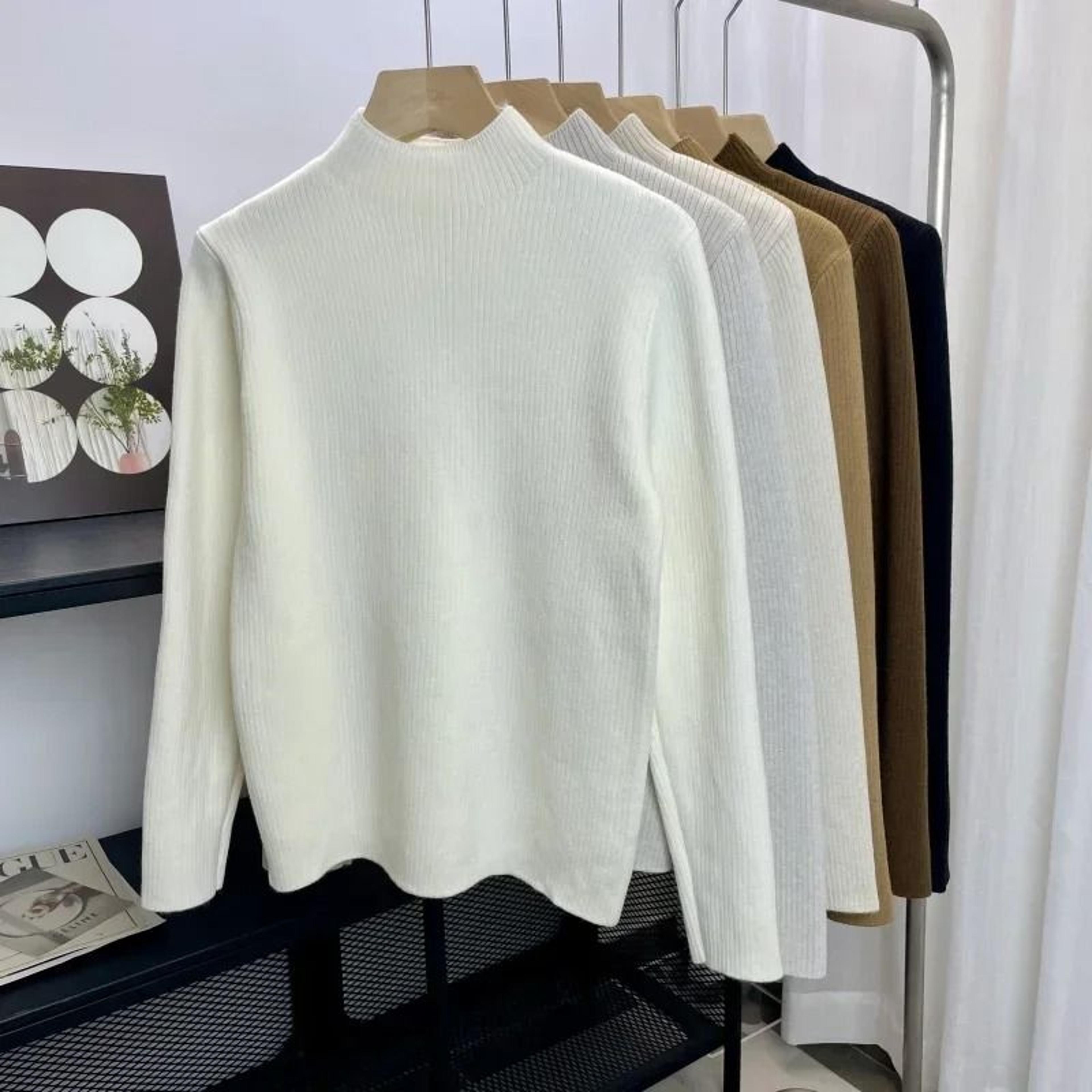 Womens Velvet Lined Turtleneck Sweater Warm Winter Knit Pullover 5