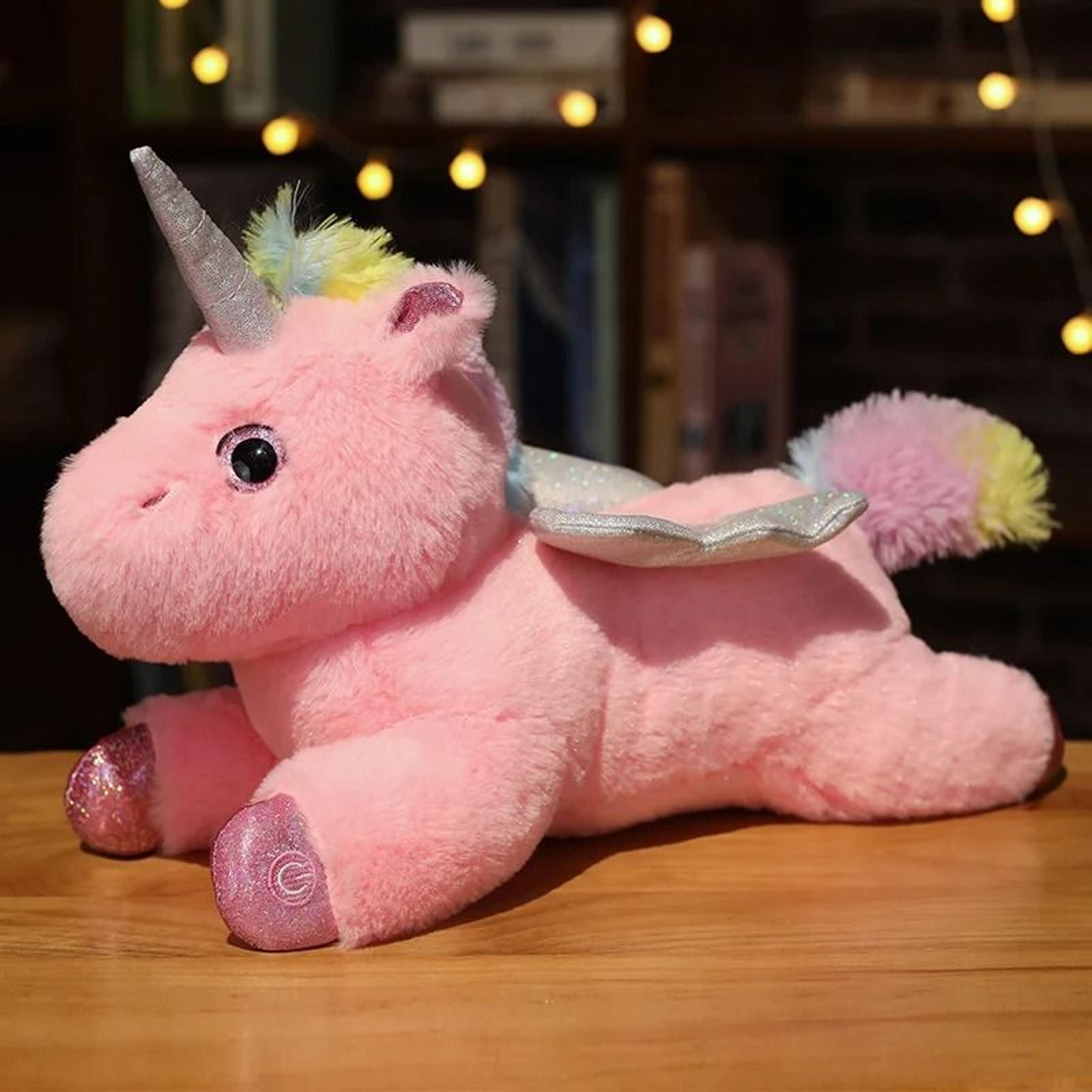 Glowing Unicorn Plush Pillow LED Light Soft Stuffed Toy Cushion For Kids And Girls 0