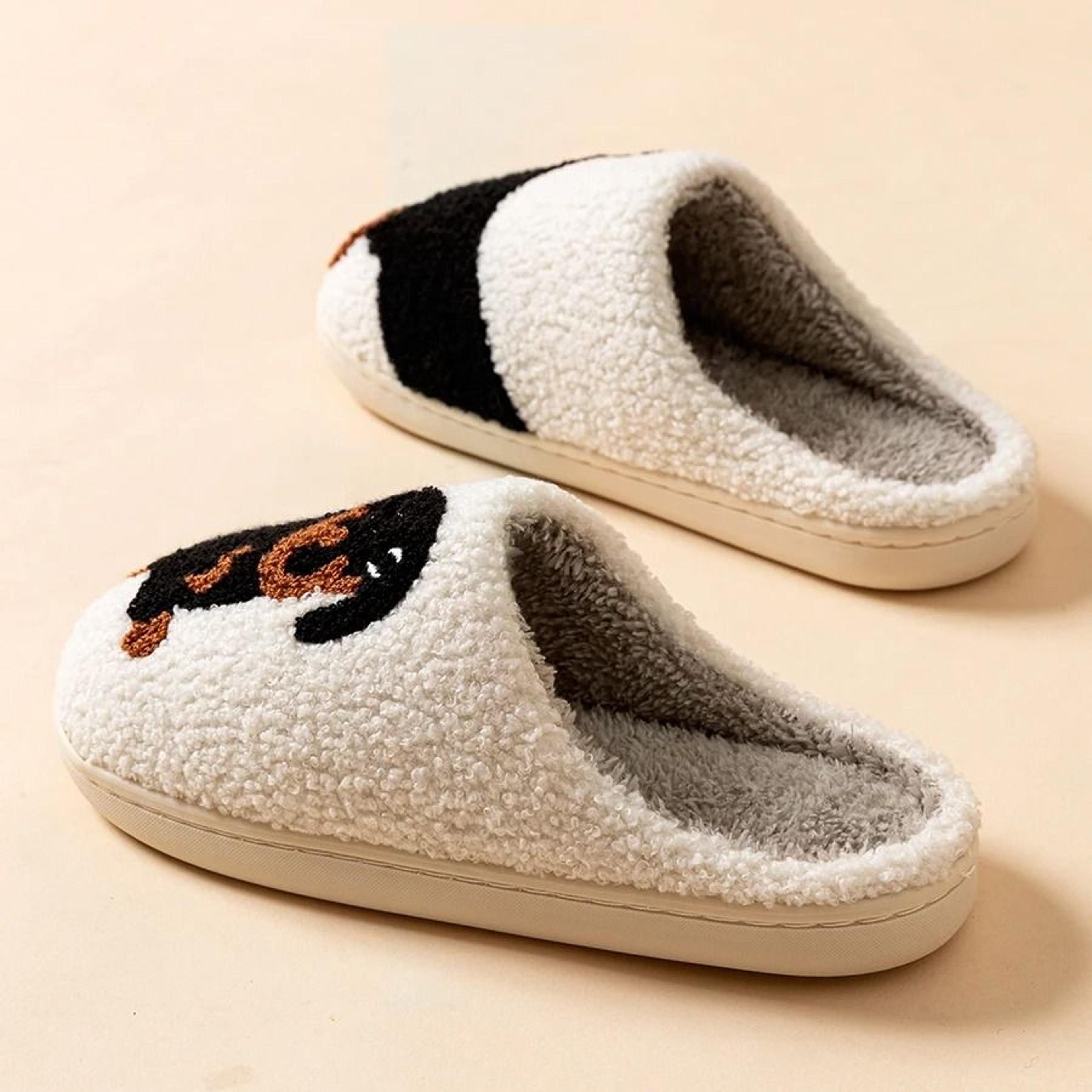 womens cute dachshund dog indoor slippers warm winter cotton shoes