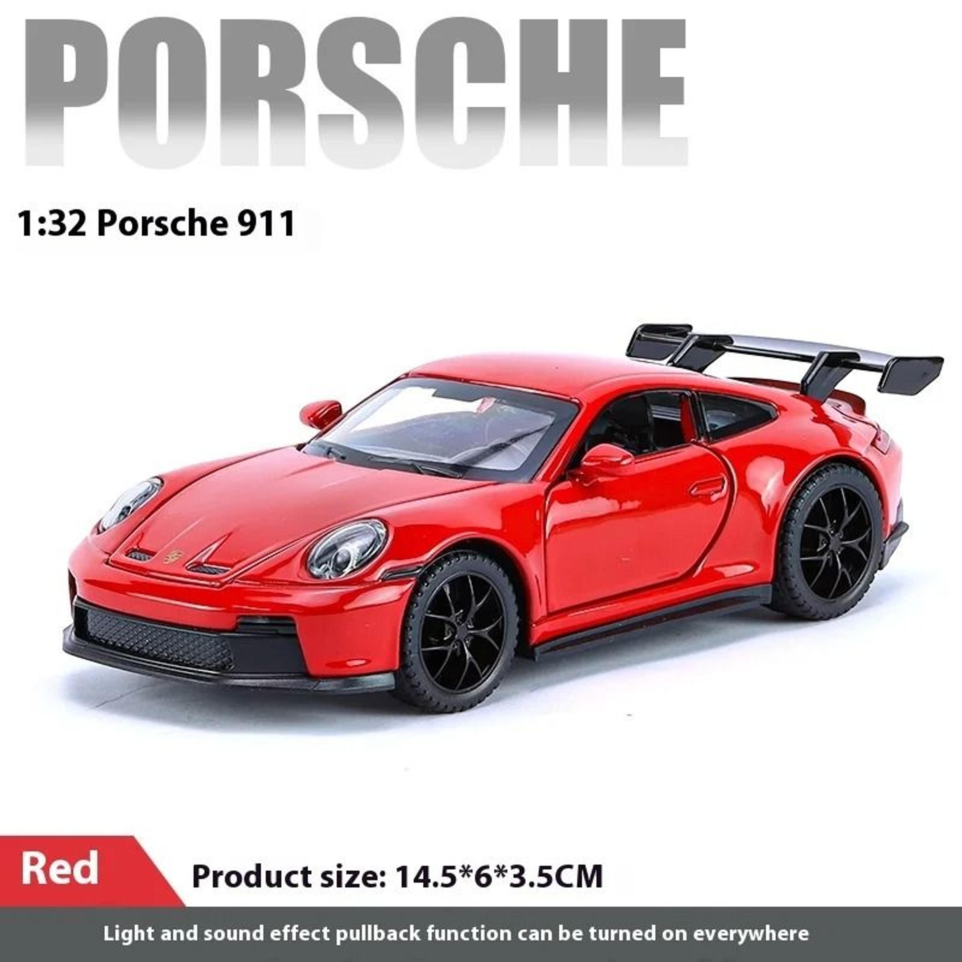 132 gt3 rs alloy diecast sports car model with light and sound toy