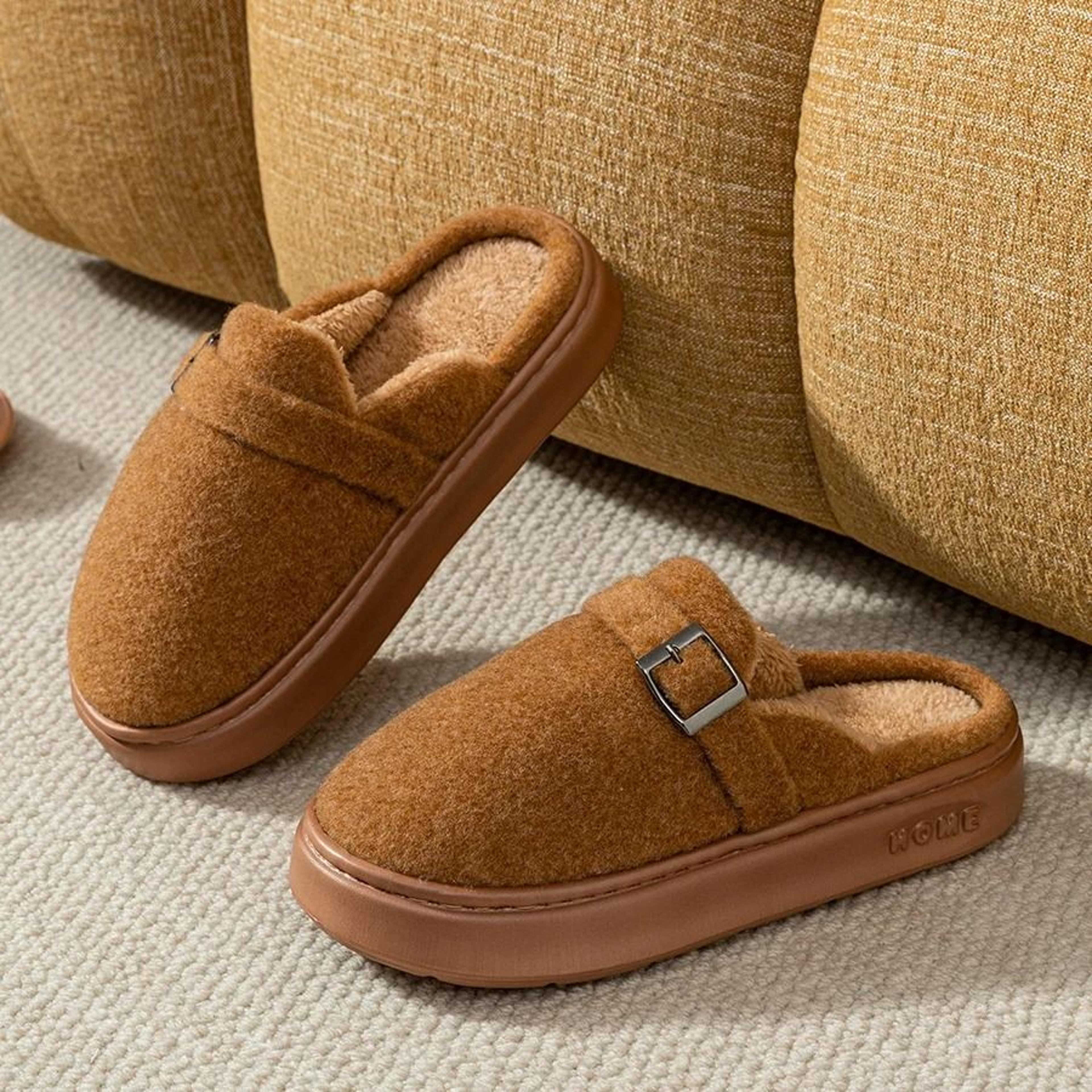 Winter Warm Indoor Outdoor Slippers For Women Soft Sole Non Slip Home Shoes 4