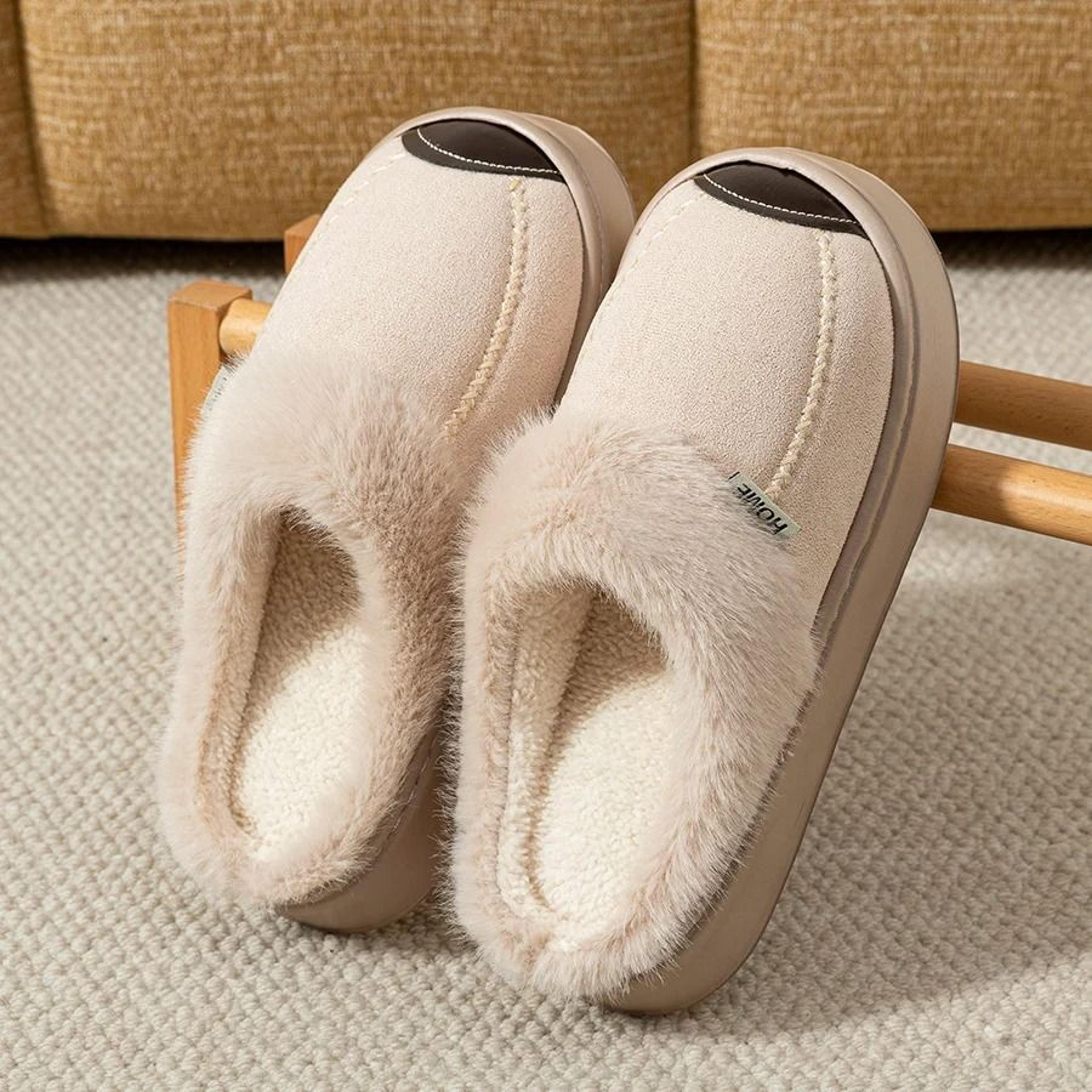 Winter Warm Thick Sole Slippers For Women Indoor Outdoor Non Slip Home Shoes 4