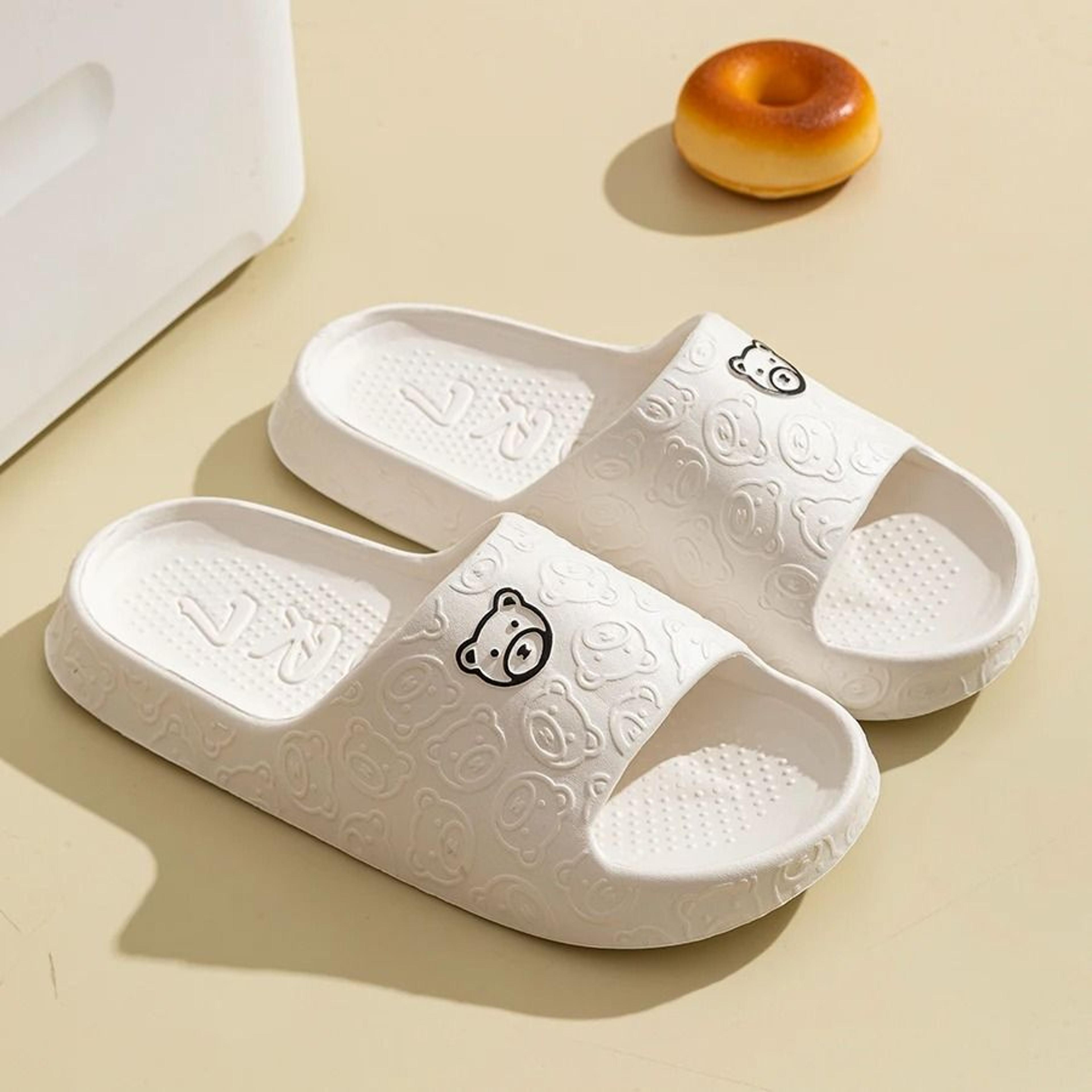 Cute Bear Cartoon Summer Indoor Slippers For Women Soft Non Slip Home Shoes 11