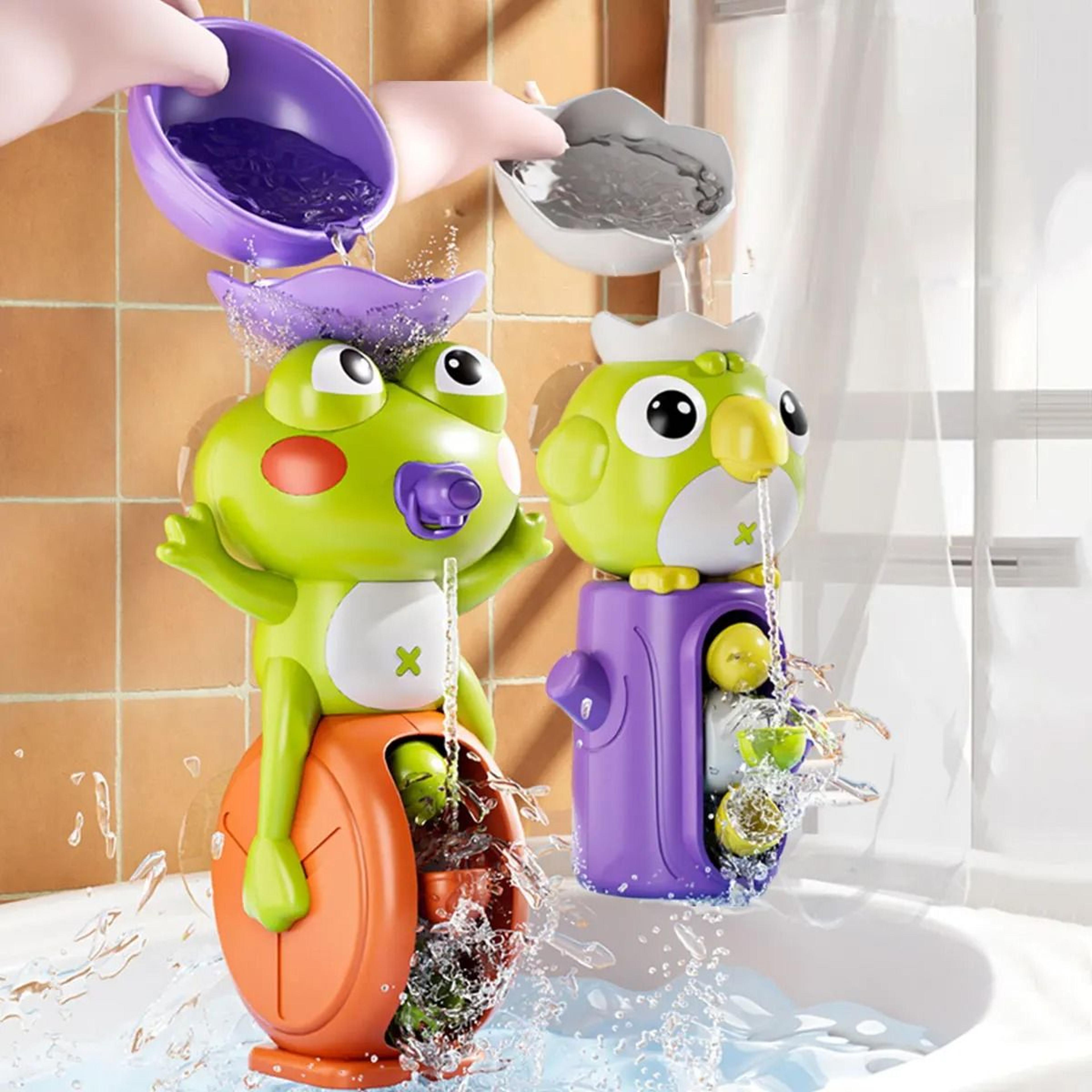 Frog Bird Waterwheel Bath Toy Suction Spinner For Kids 11