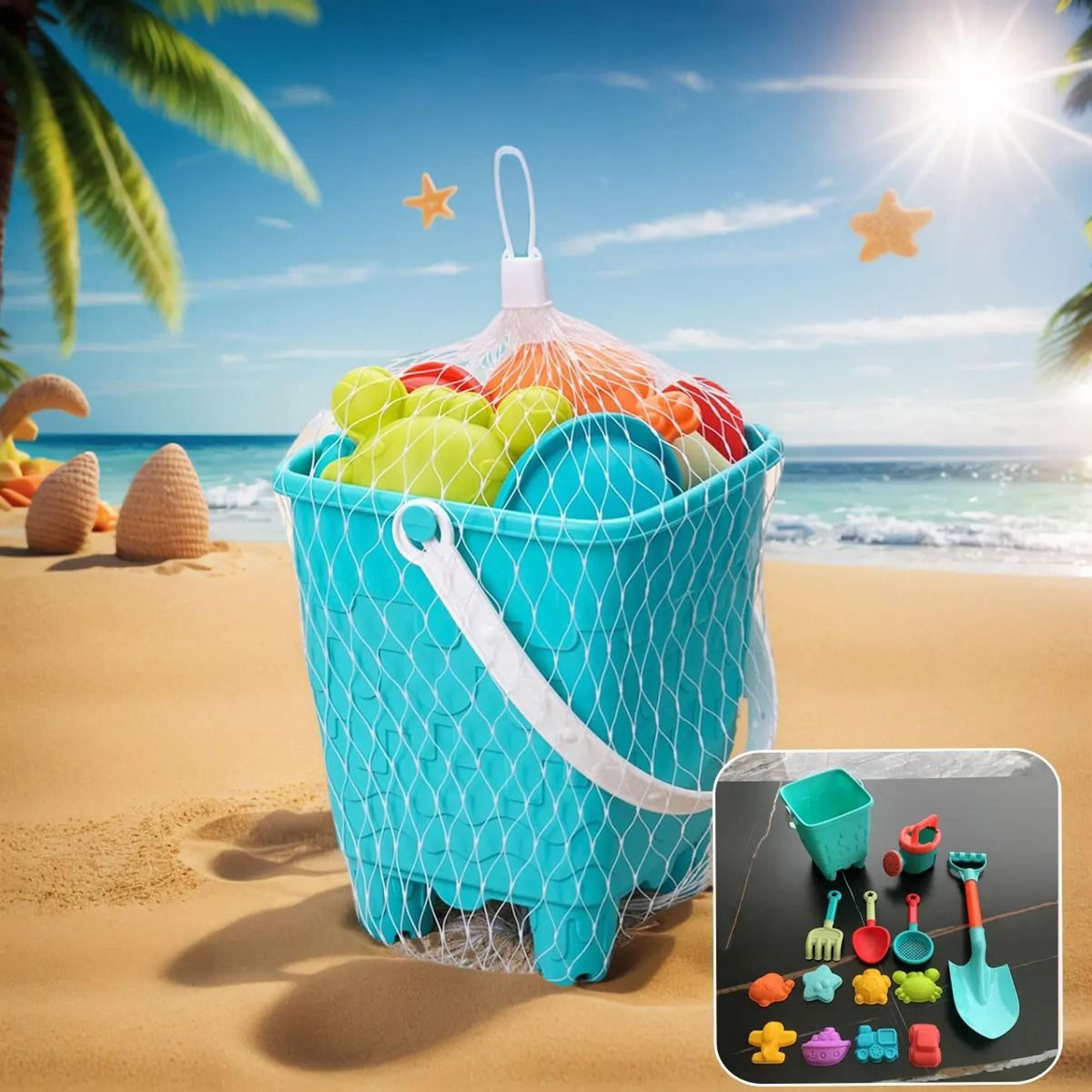 Kids Beach Sand And Water Play Toy Set Bucket Shovel Tools 9