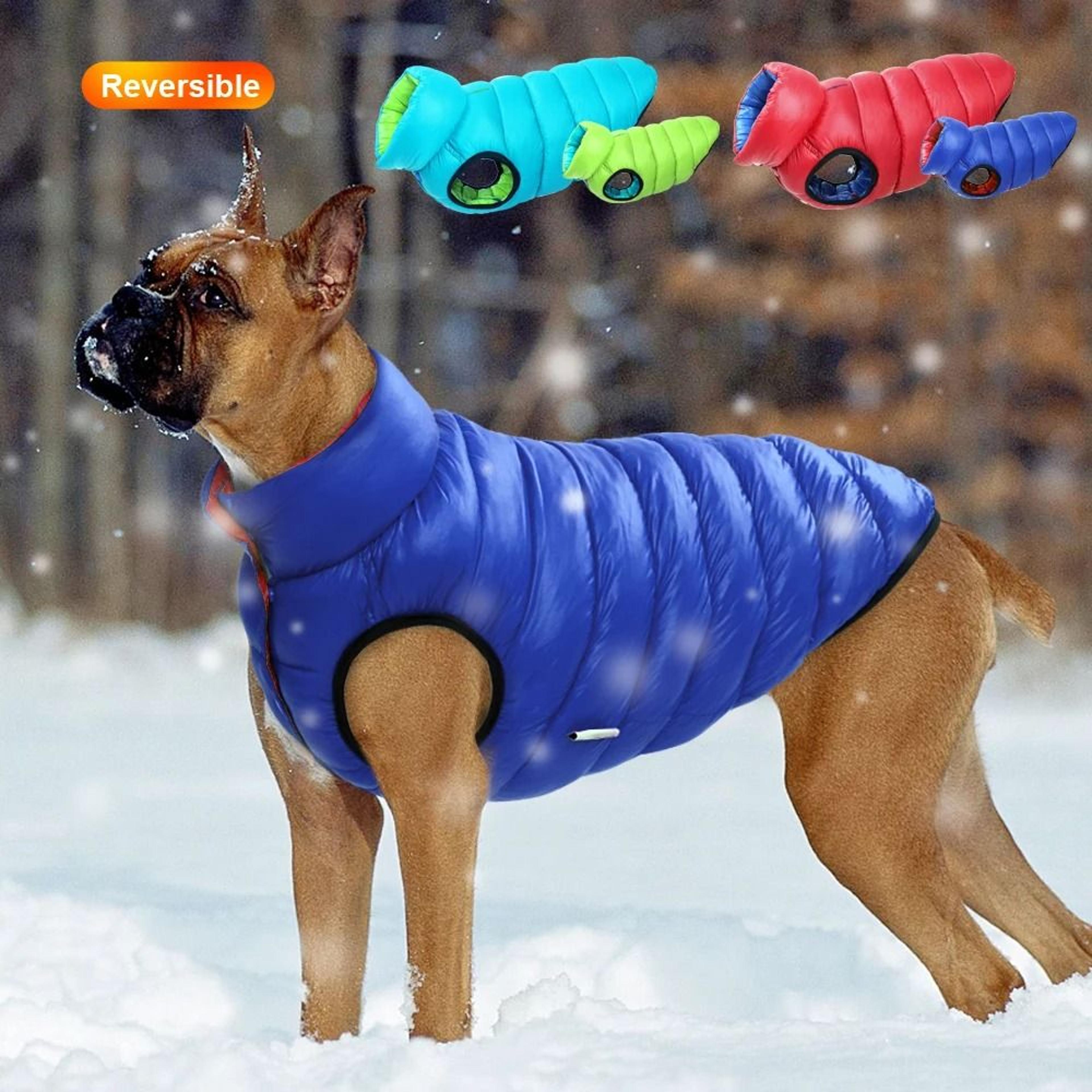 Warm Winter Reversible Dog Jacket Waterproof Padded Pet Vest 3
