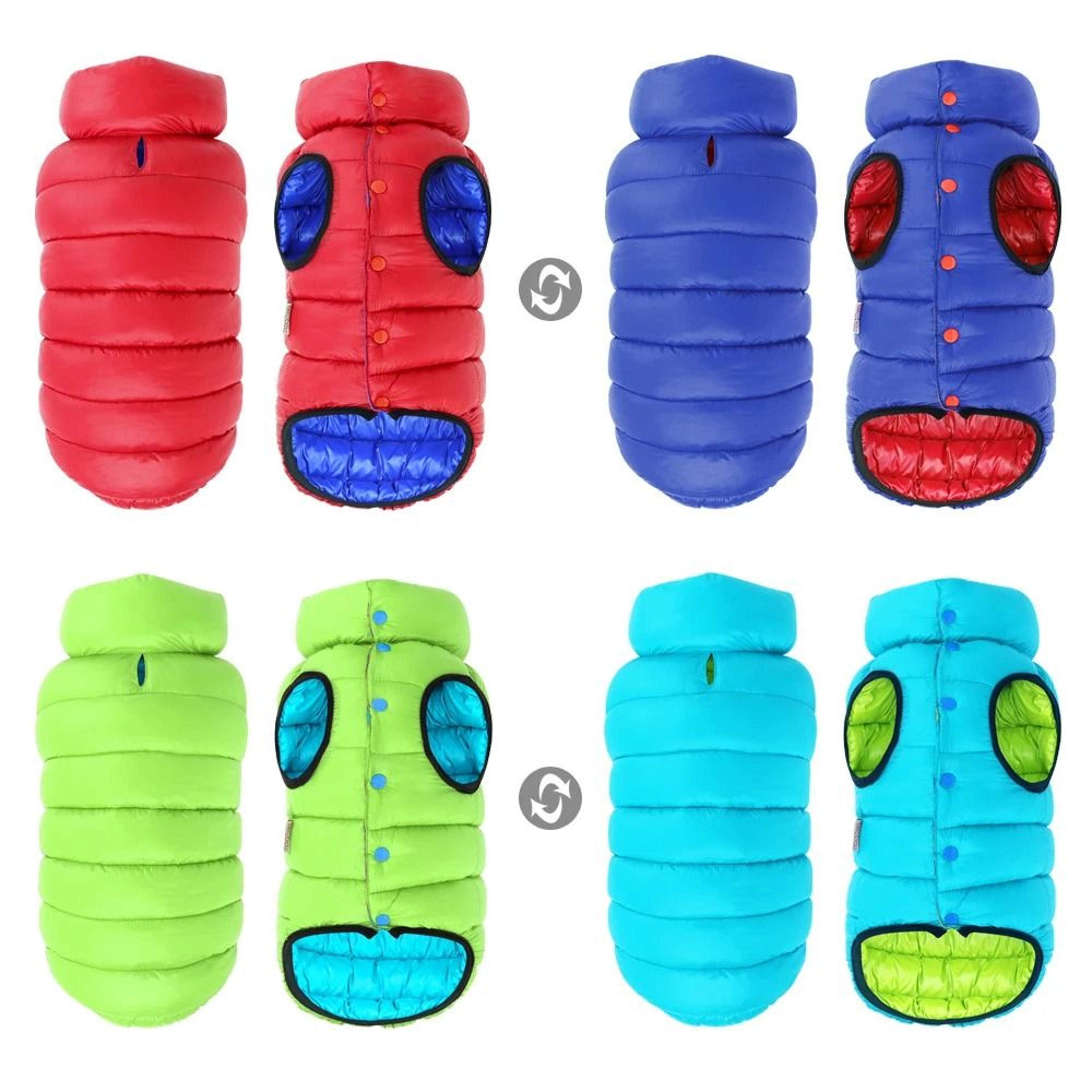 warm winter reversible dog jacket waterproof padded pet vest
