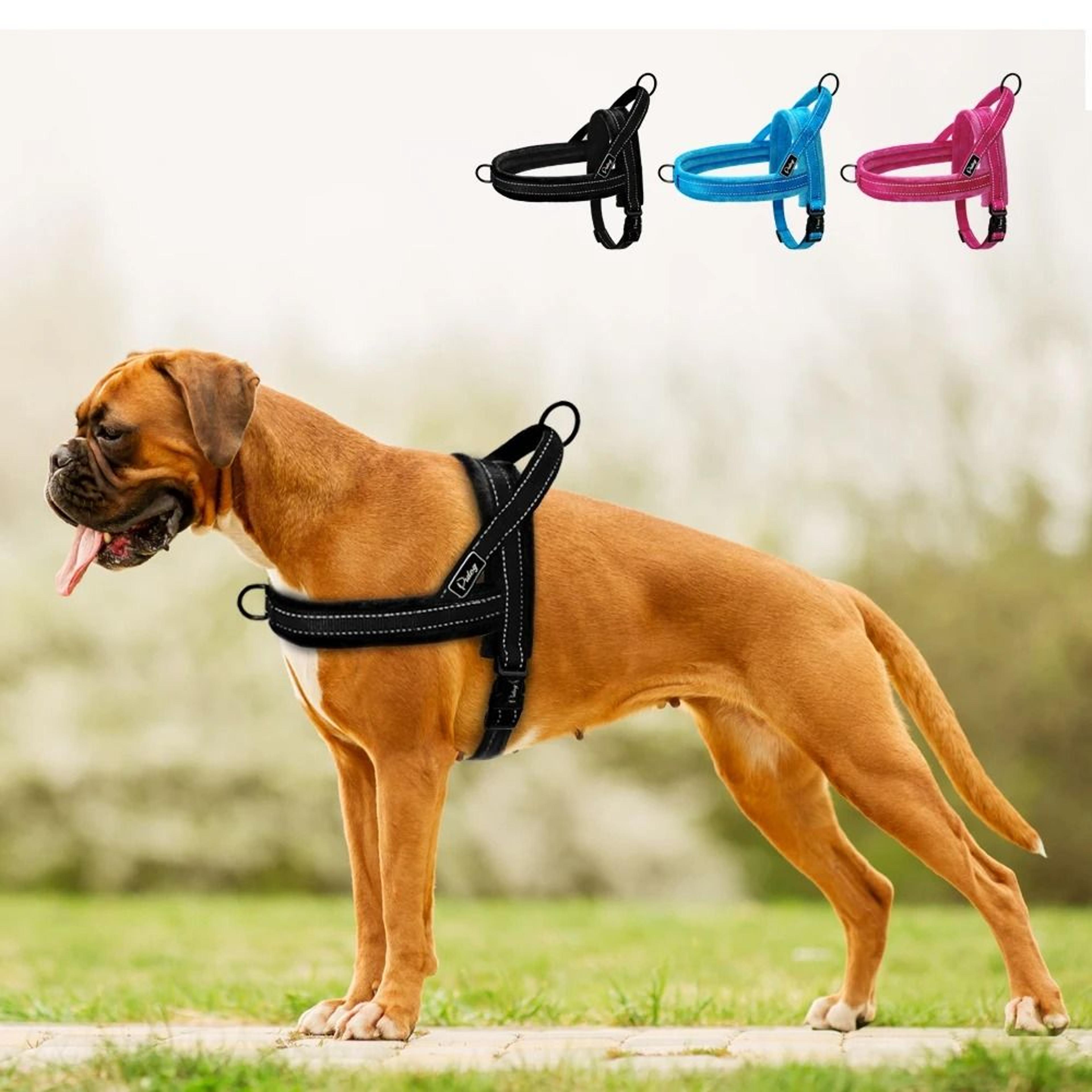no pull reflective nylon dog harness padded vest