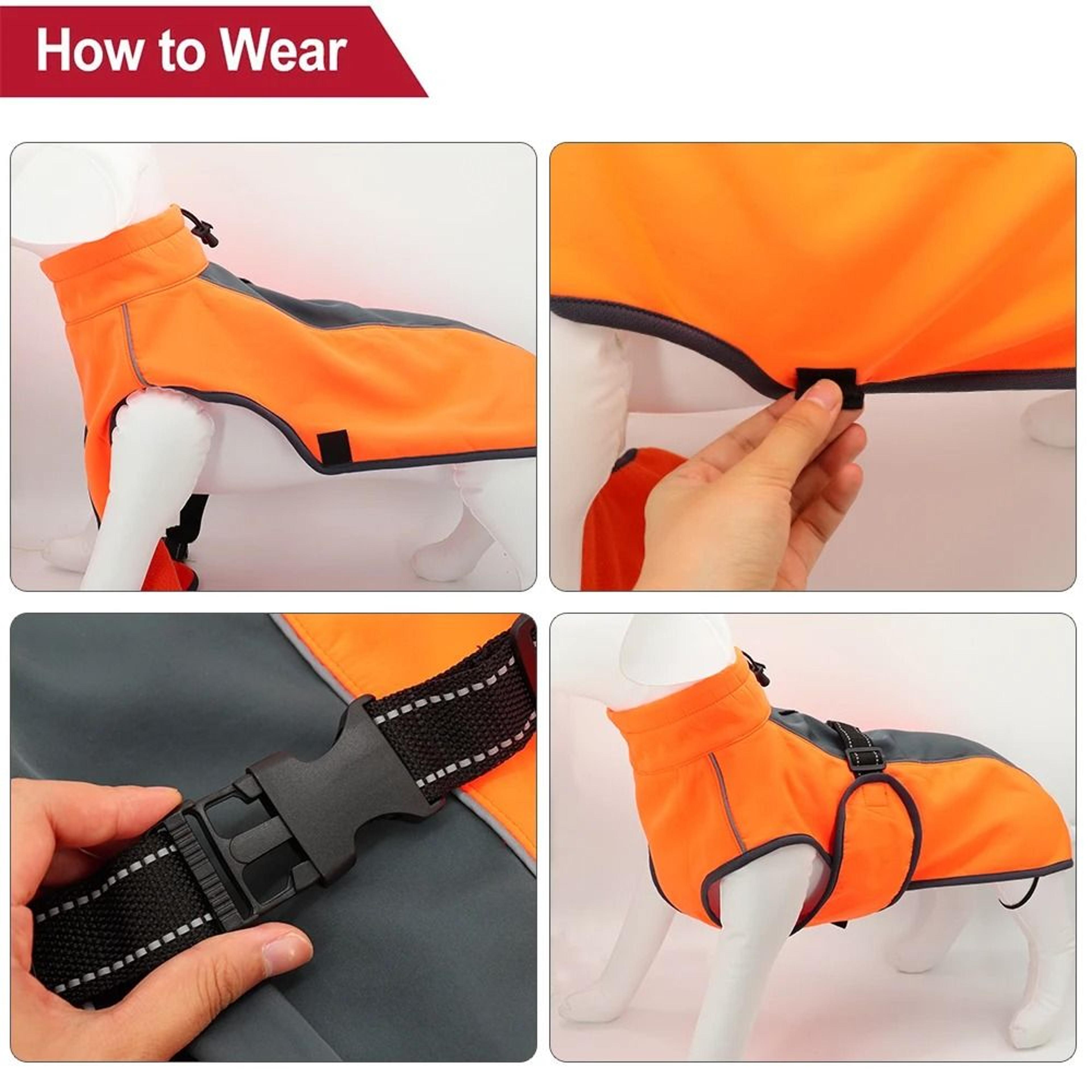 Waterproof Winter Dog Vest Jacket With Reflective Rope For Large Dogs 4