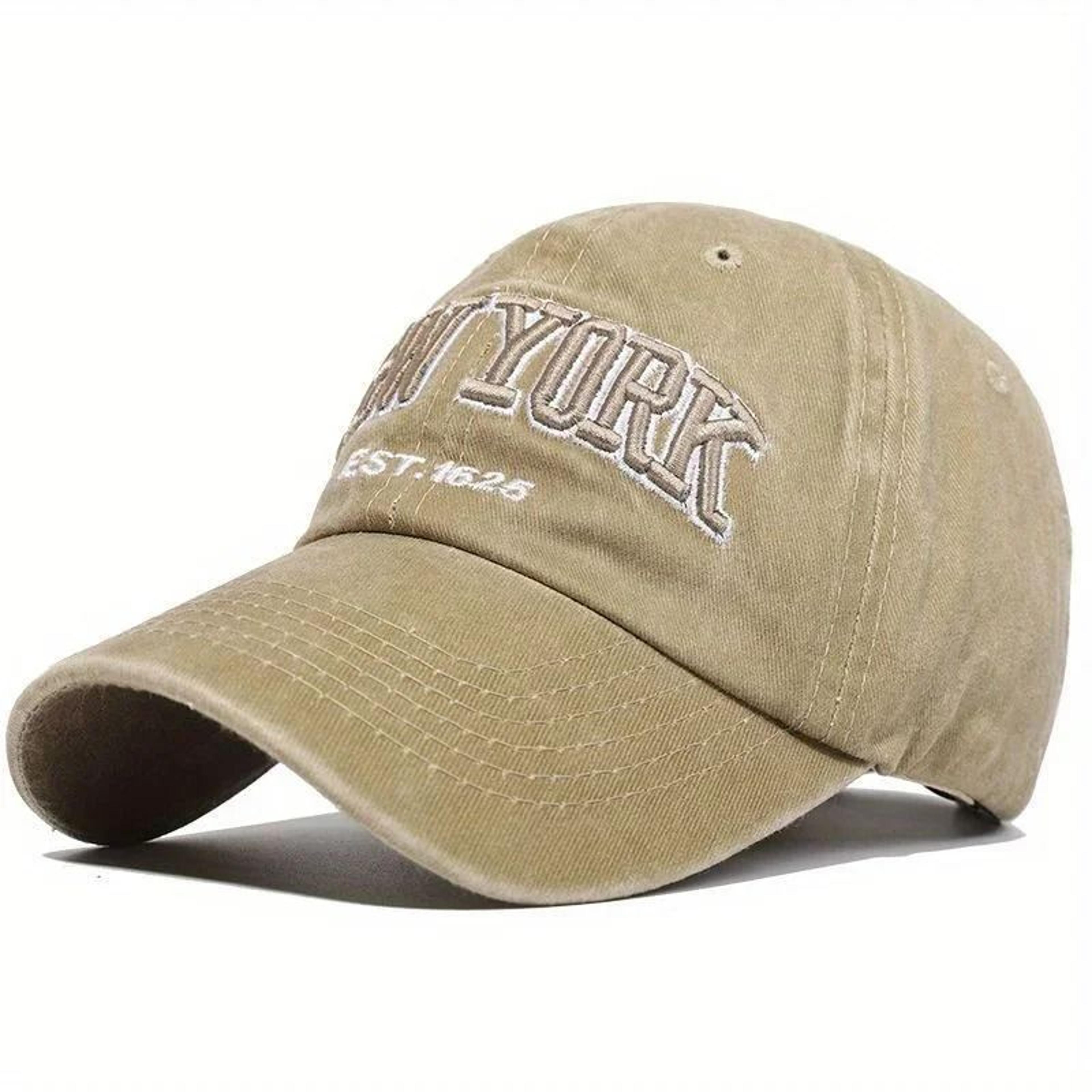 Washed Cotton Baseball Cap With Embroidered Letter Adjustable Dad Hat For Men And Women 0