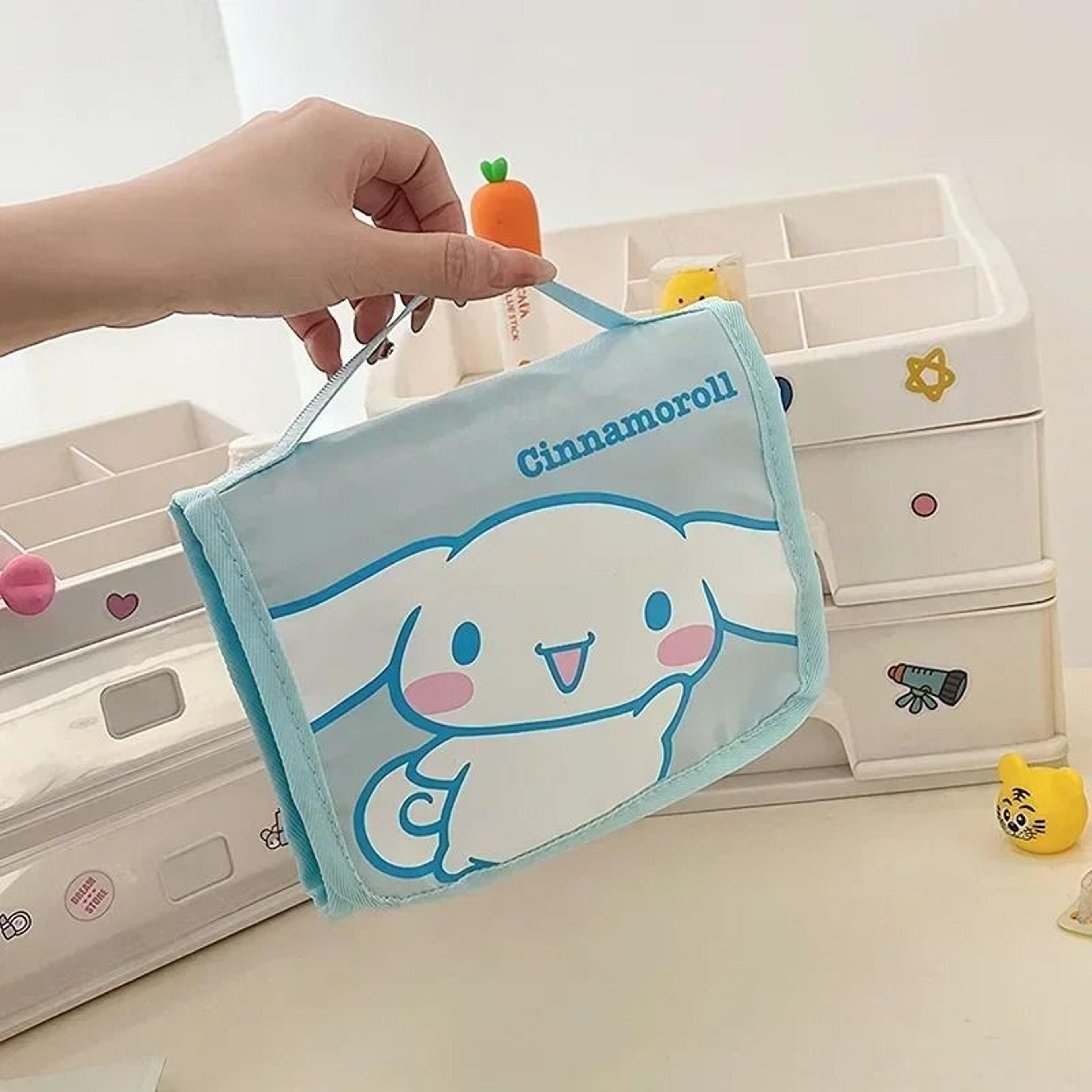 Large Capacity Kawaii Cartoon Makeup Bag Folding Travel Cosmetic Organizer 7