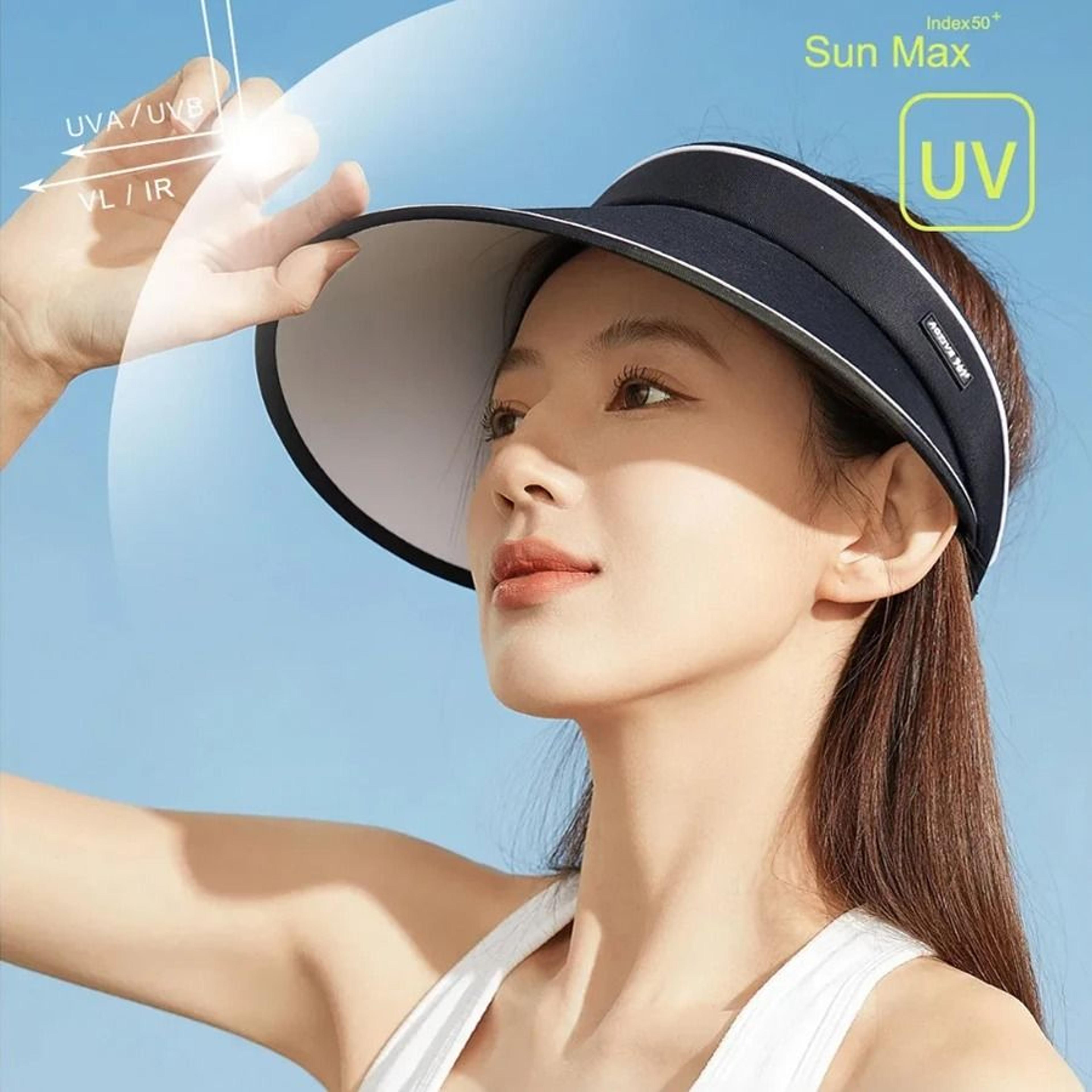 Wide Brim Open Top Sun Visor Hat UV Protection Summer Beach Hat For Women 6