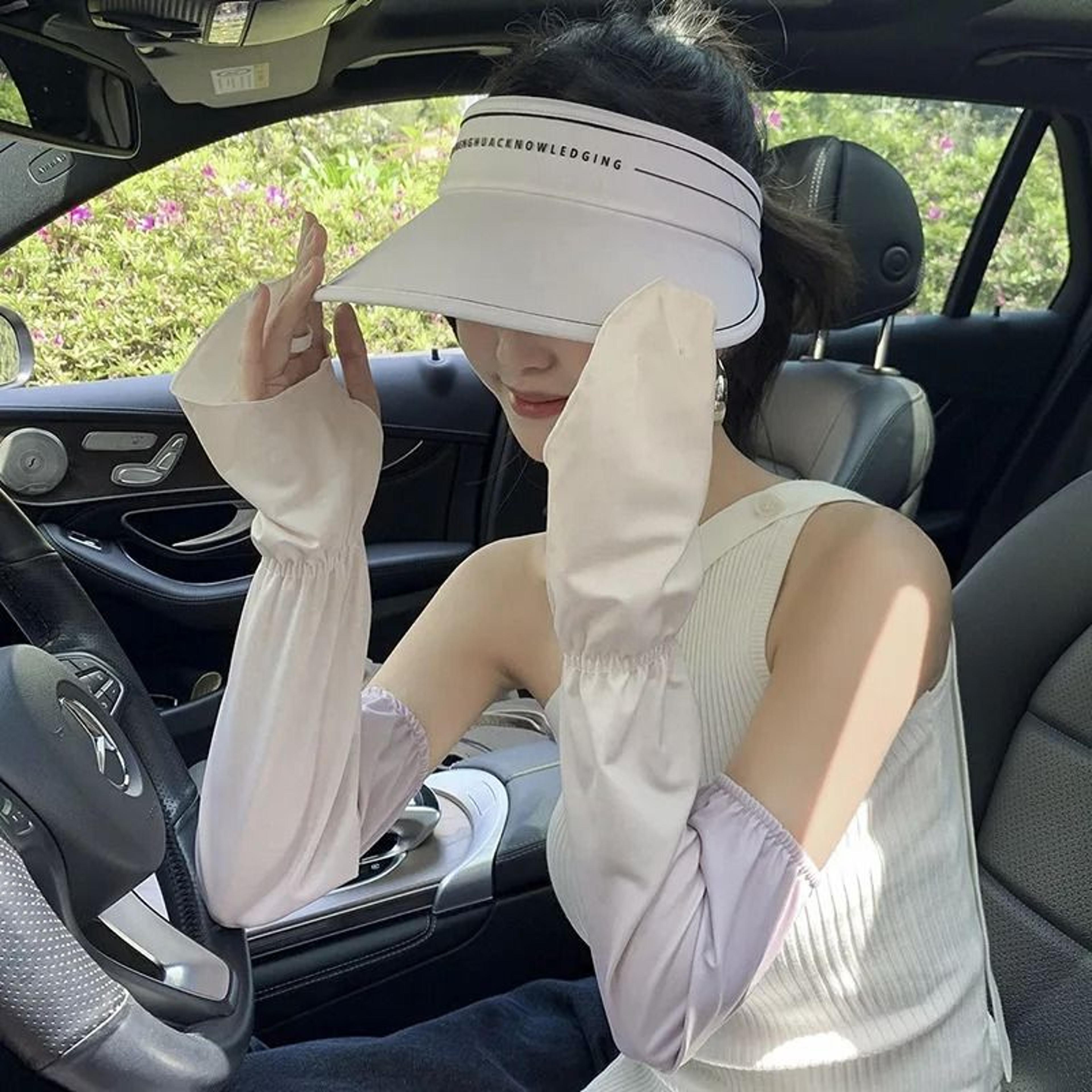 Cooling UV Protection Fingerless Arm Sleeves With Adjustable Gloves For Outdoor Use 11
