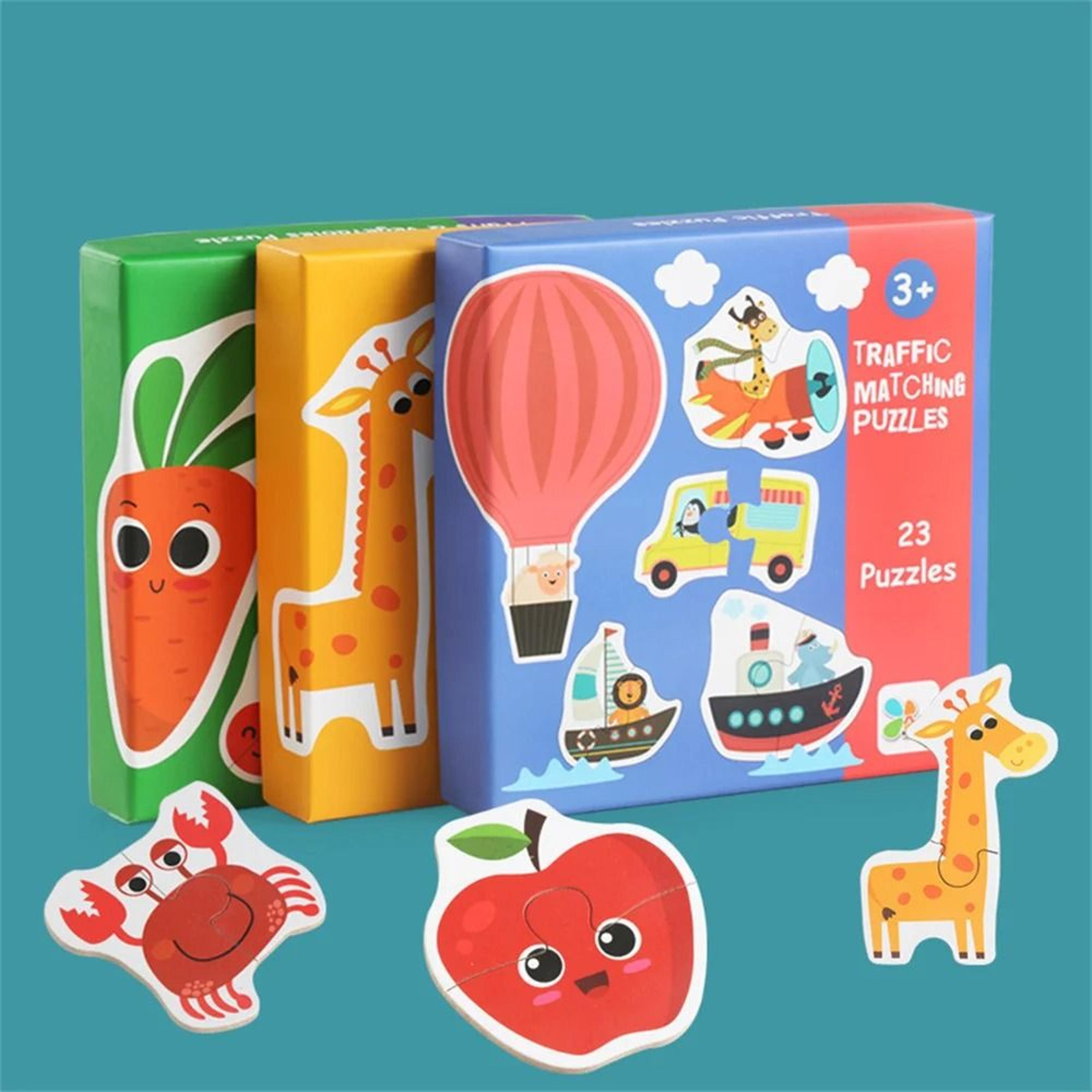 Kids Wooden Jigsaw Puzzle Matching Game Early Learning Educational Toy 3