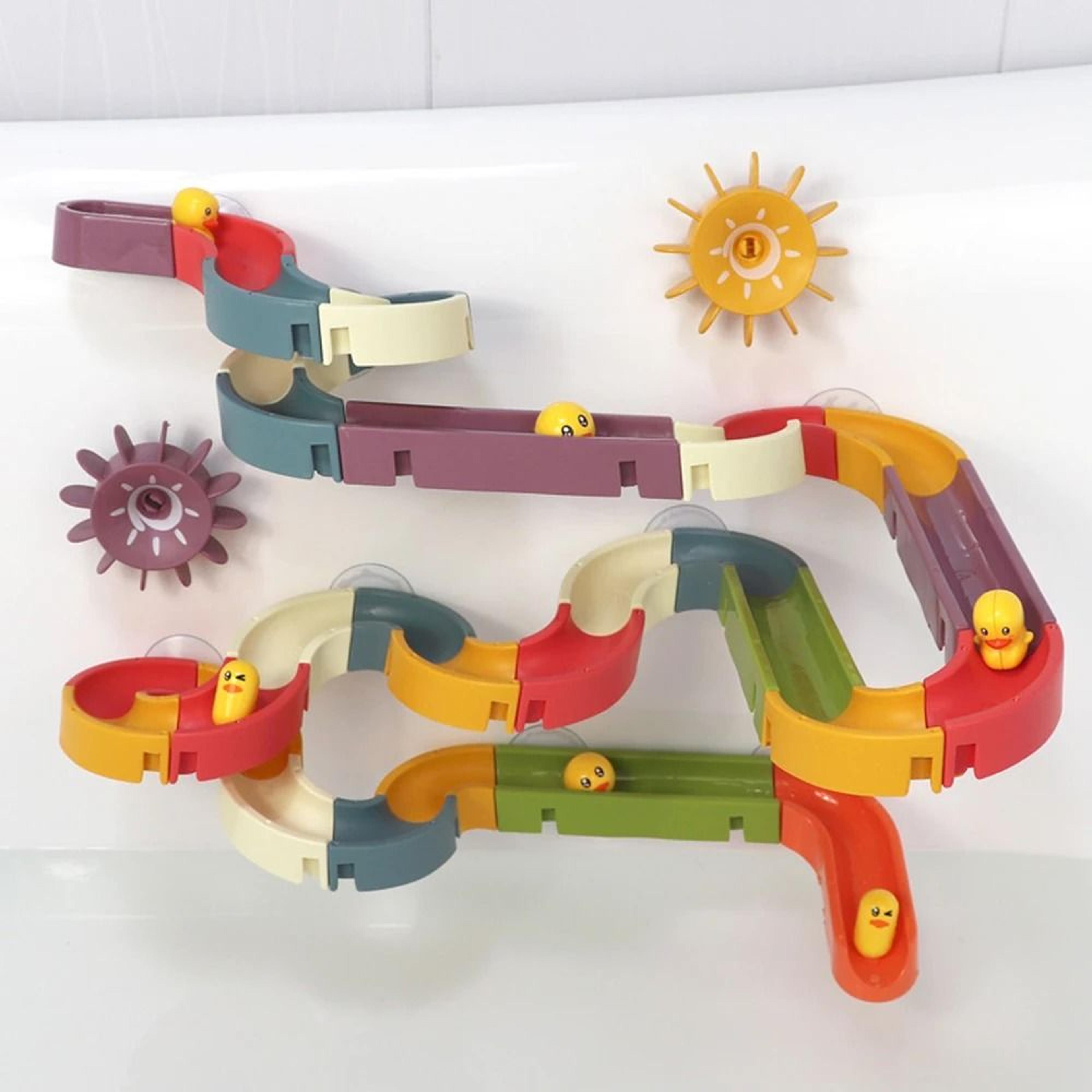 Rainbow Bath Water Slide Toy Duck Track Educational Shower Play Set For Kids 18