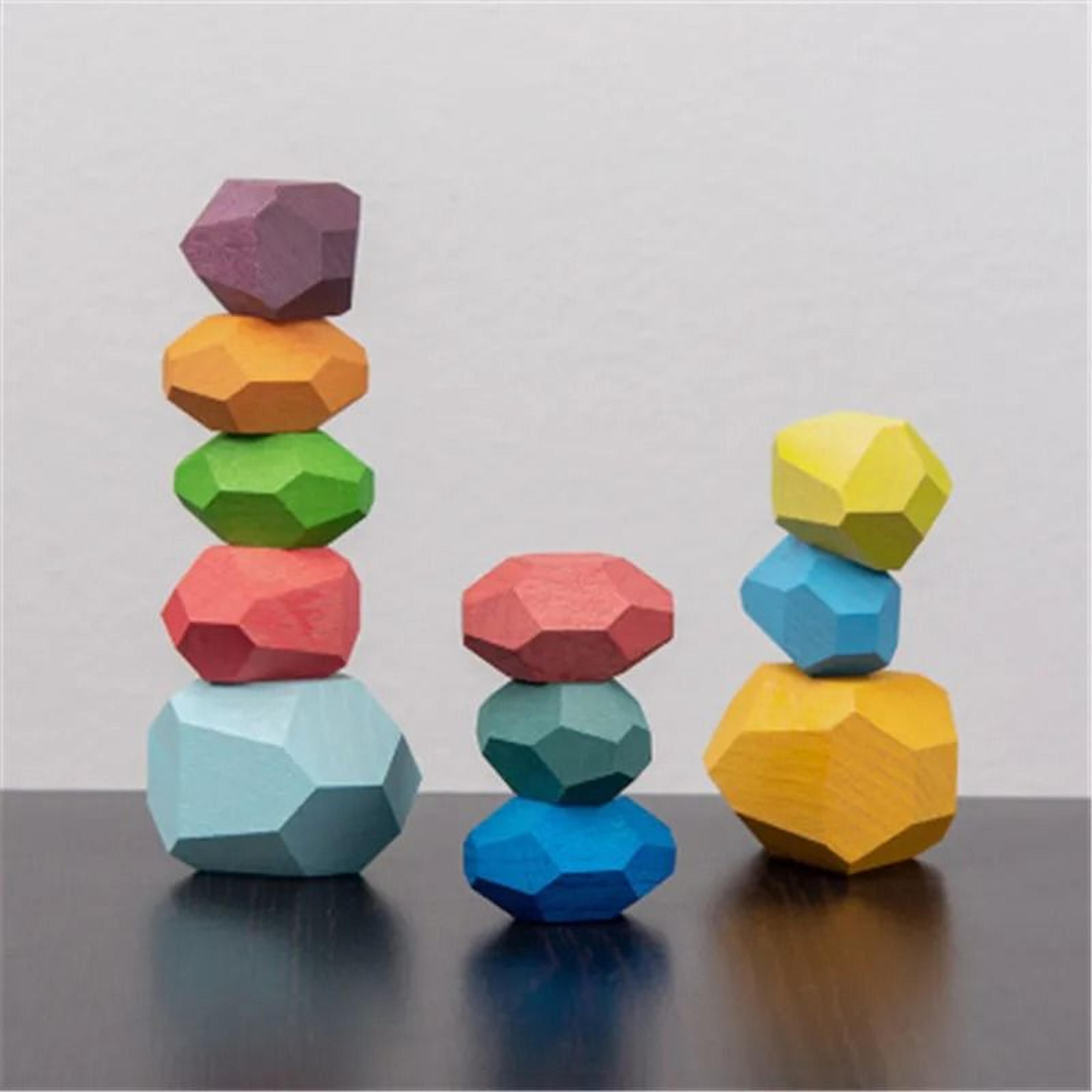 Wooden Stacking Stones Montessori Balance Sorting Toy For Toddlers 13