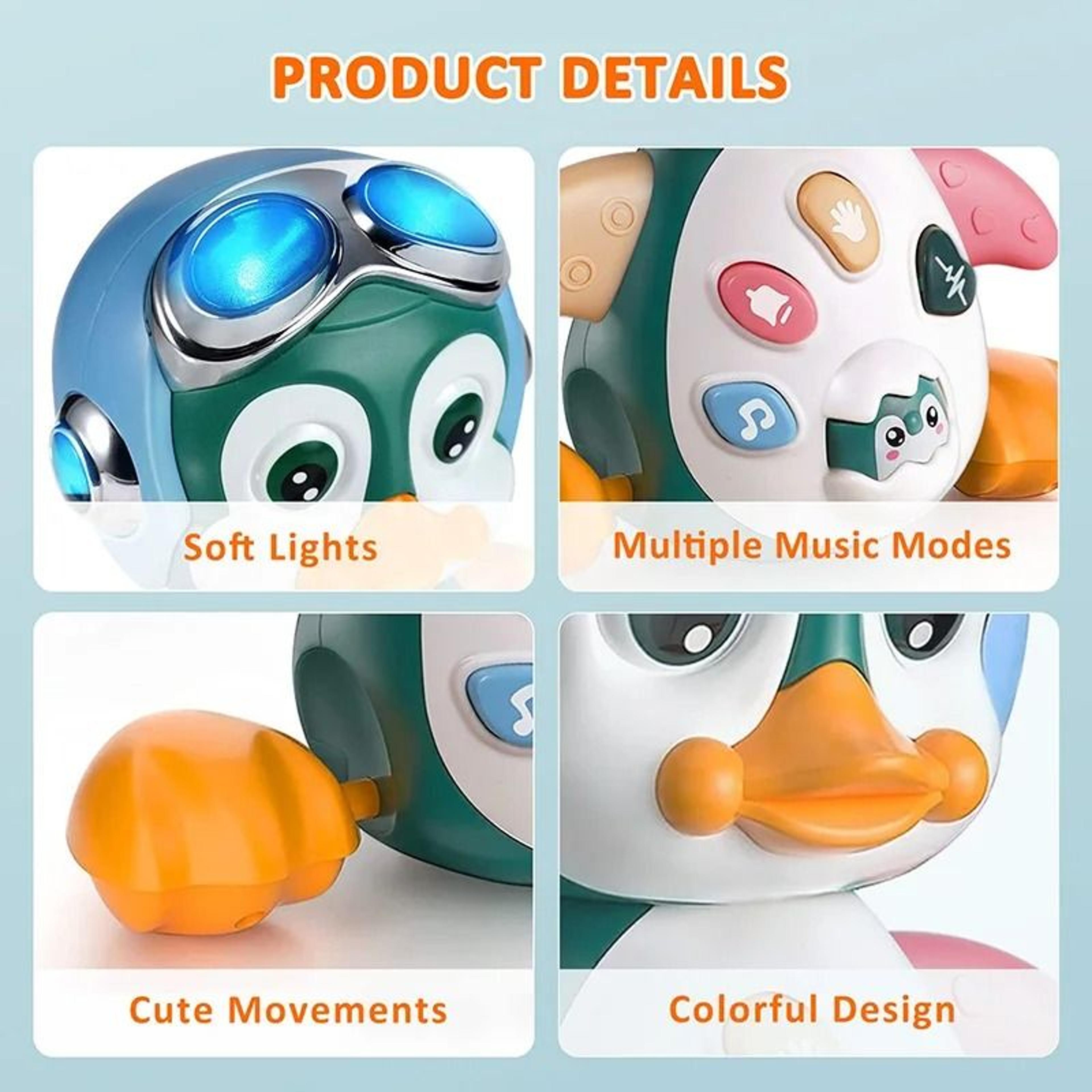 Musical Crawling Penguin Toy Interactive Light Up Moving Baby Toy 3