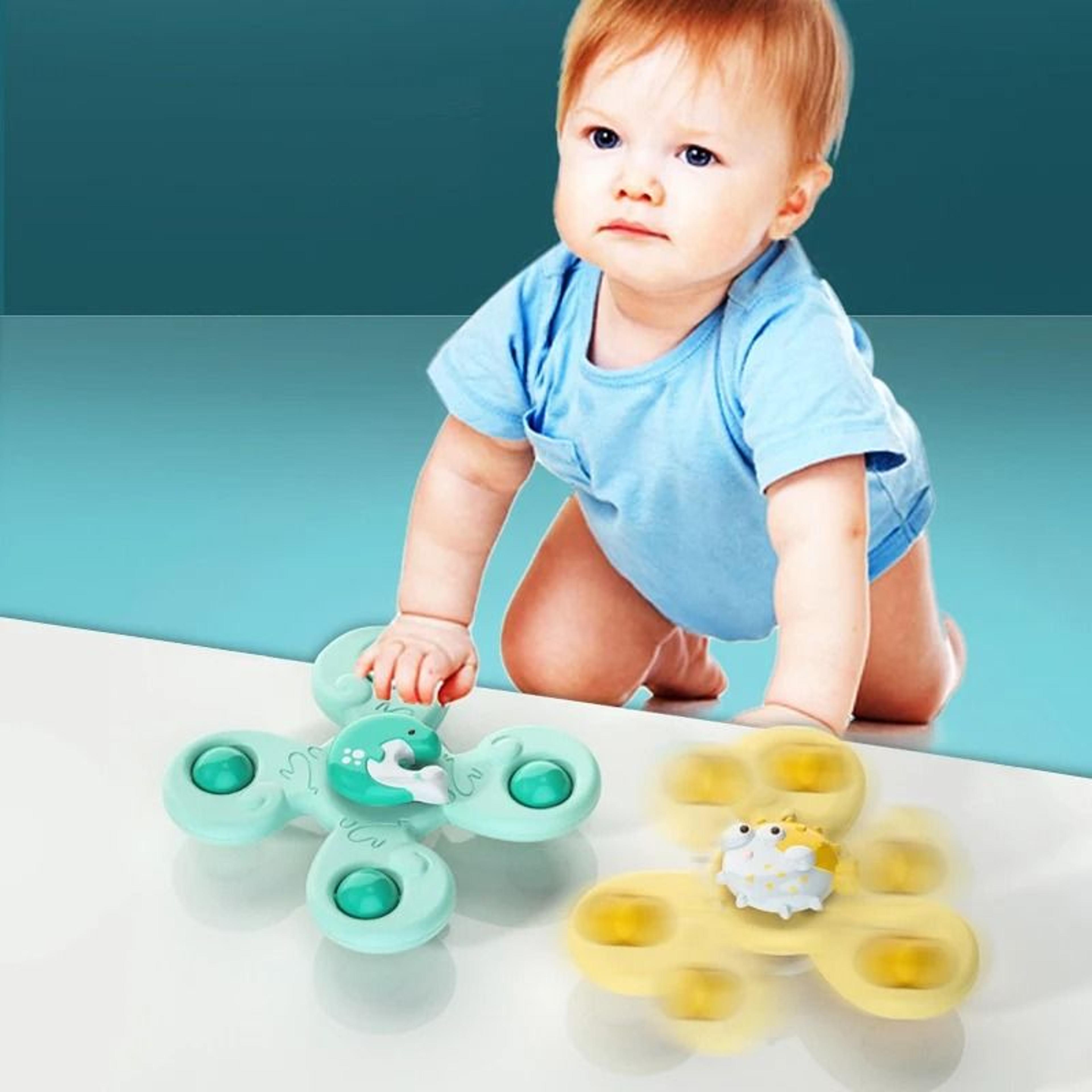 Montessori Suction Spinner Bath Toy Baby Sensory Teether Rattle 11