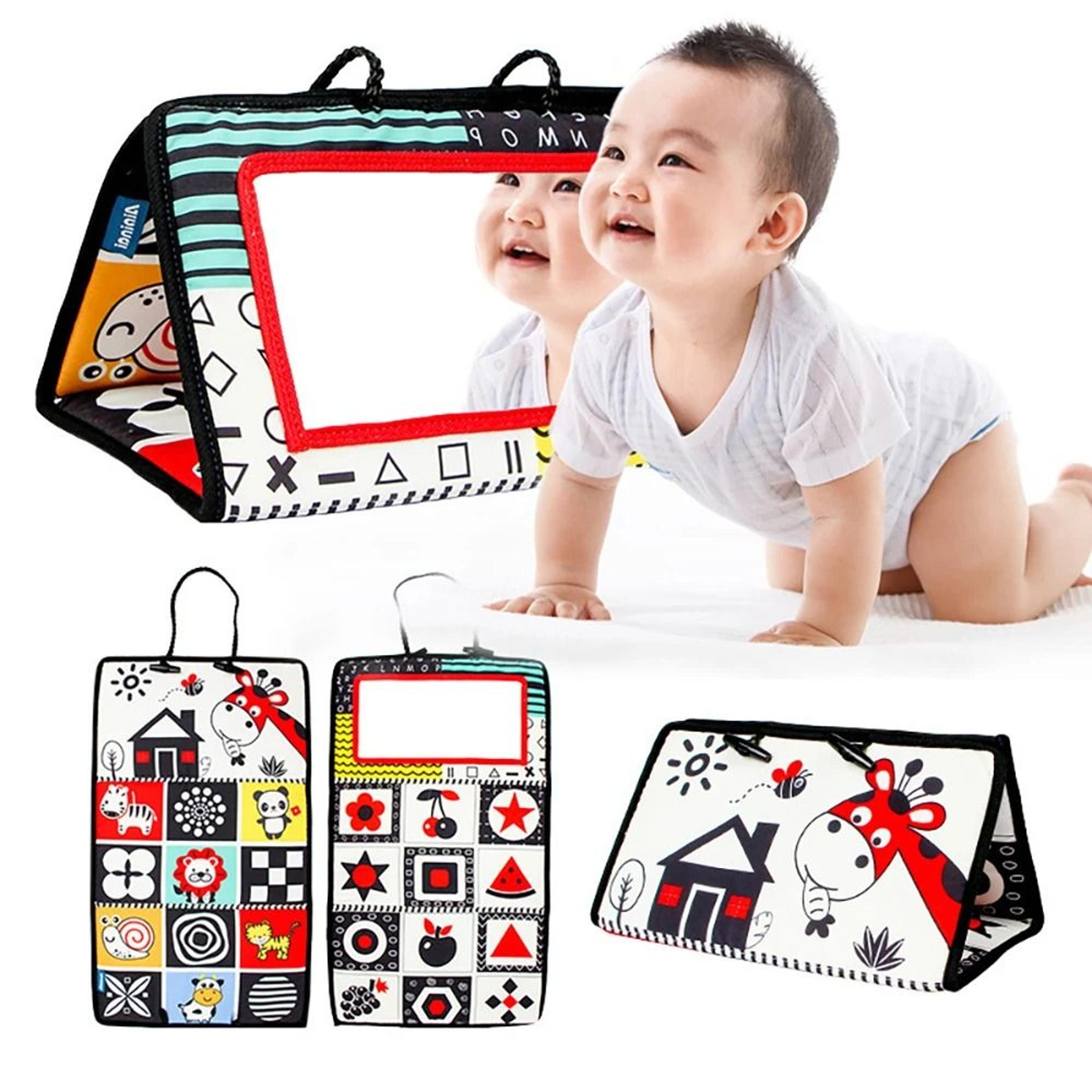 Black And White Newborn Mirror Tummy Time Montessori Sensory Toy 2