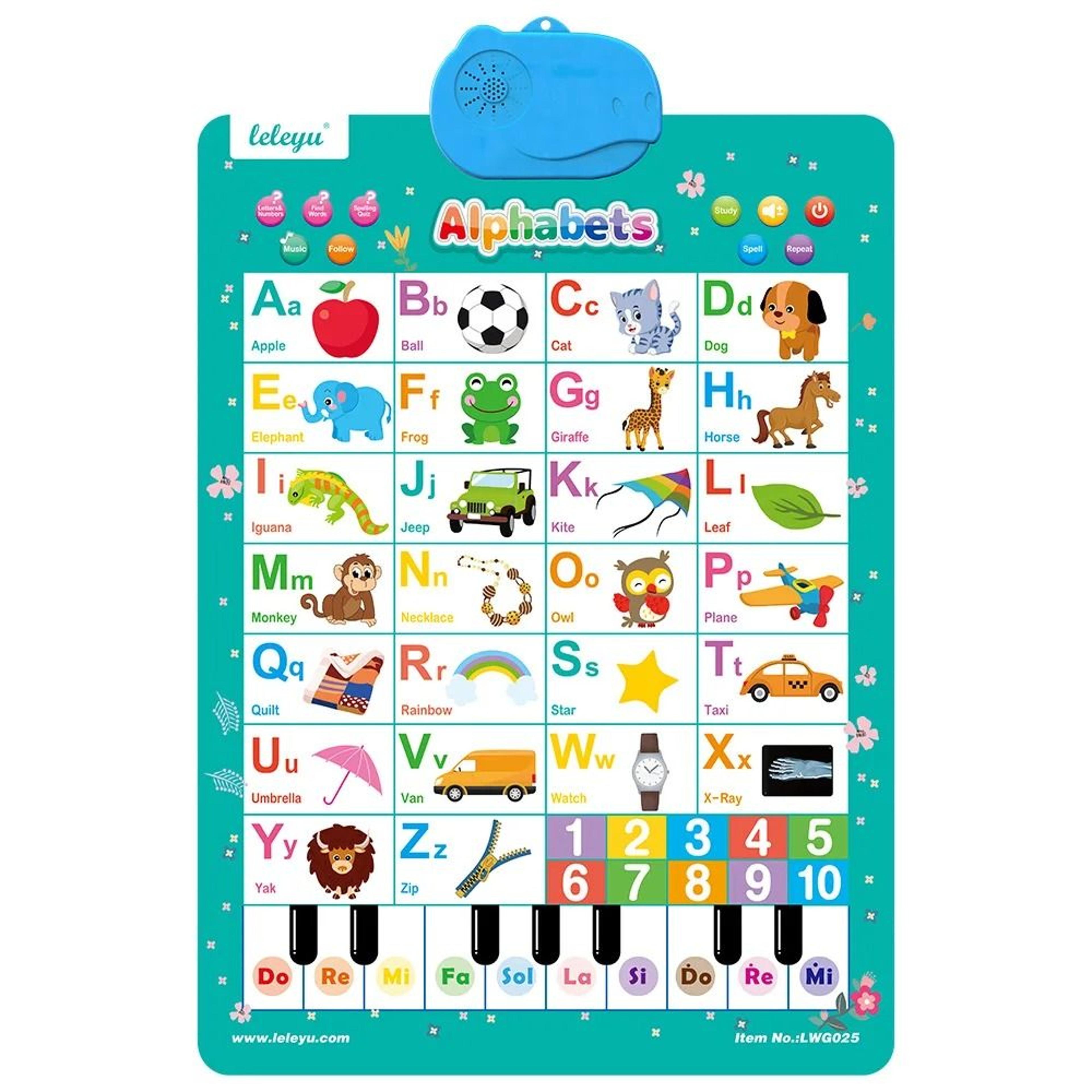 Interactive Alphabet Wall Chart Talking ABC Educational Learning Poster For Kids 14