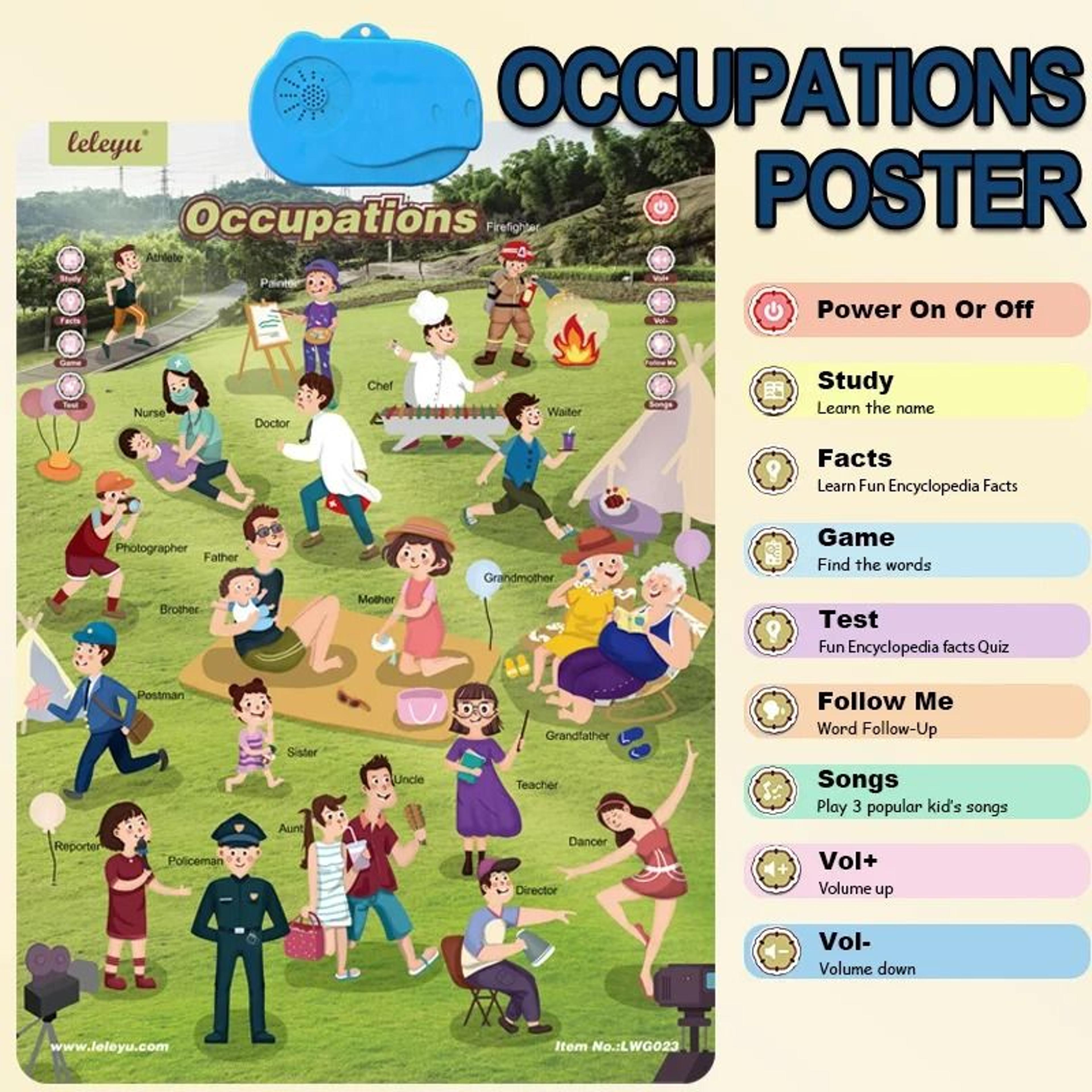 Interactive Alphabet Wall Chart Talking ABC Educational Learning Poster For Kids 16