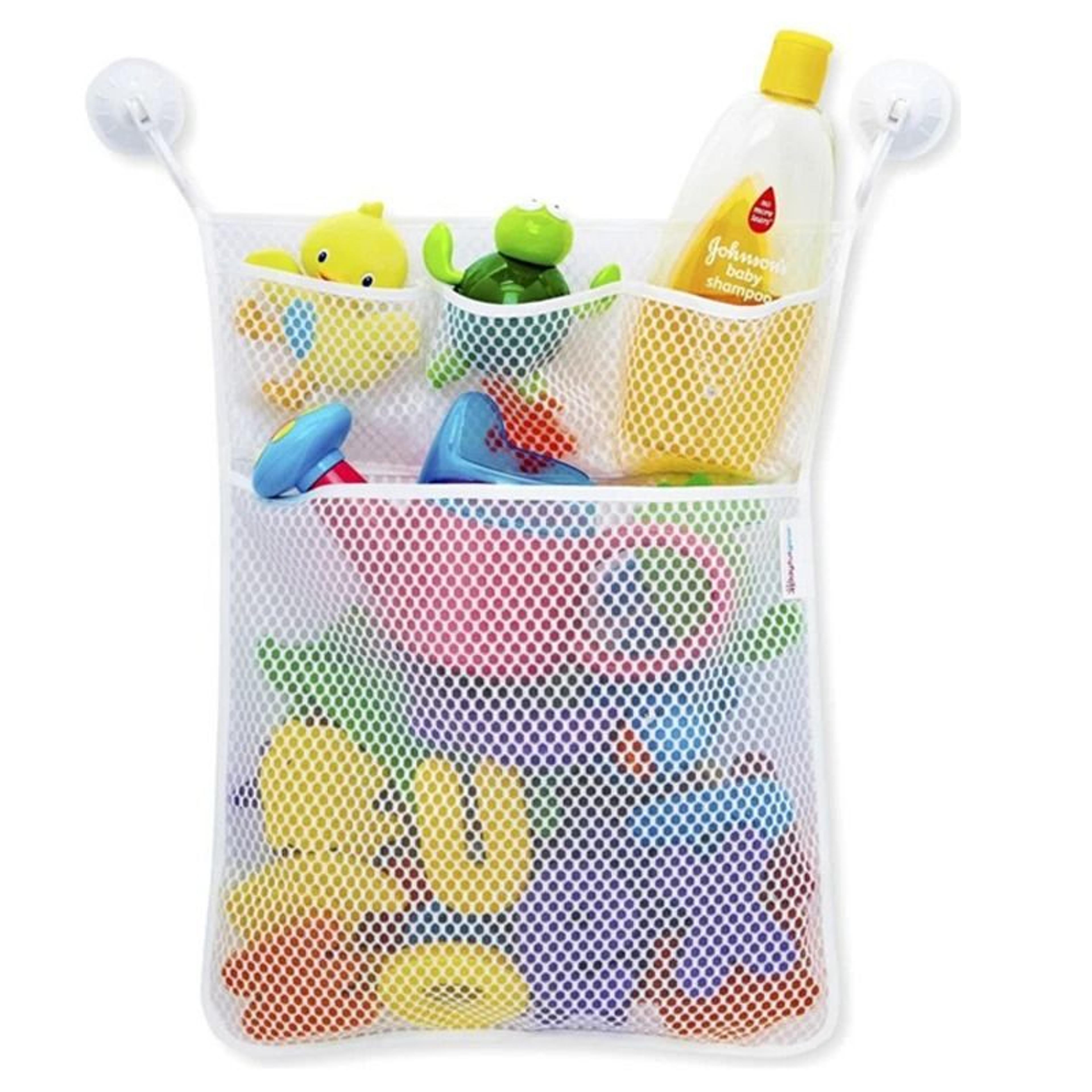 Bath Toy Storage Mesh Net Organizer With Suction Cups Duck Frog Design 1
