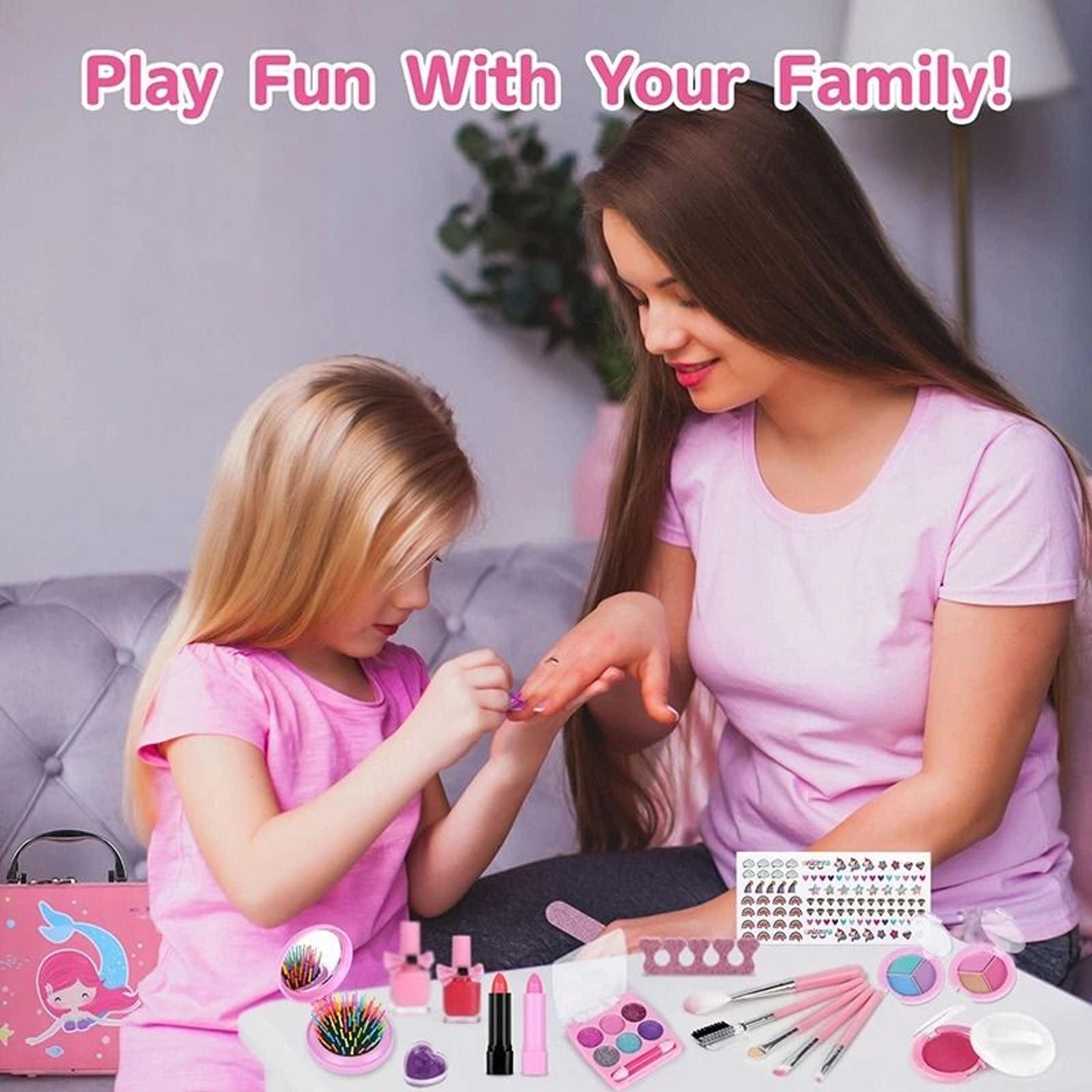 Girls Makeup Kit Washable Princess Pretend Play Makeup Set 7