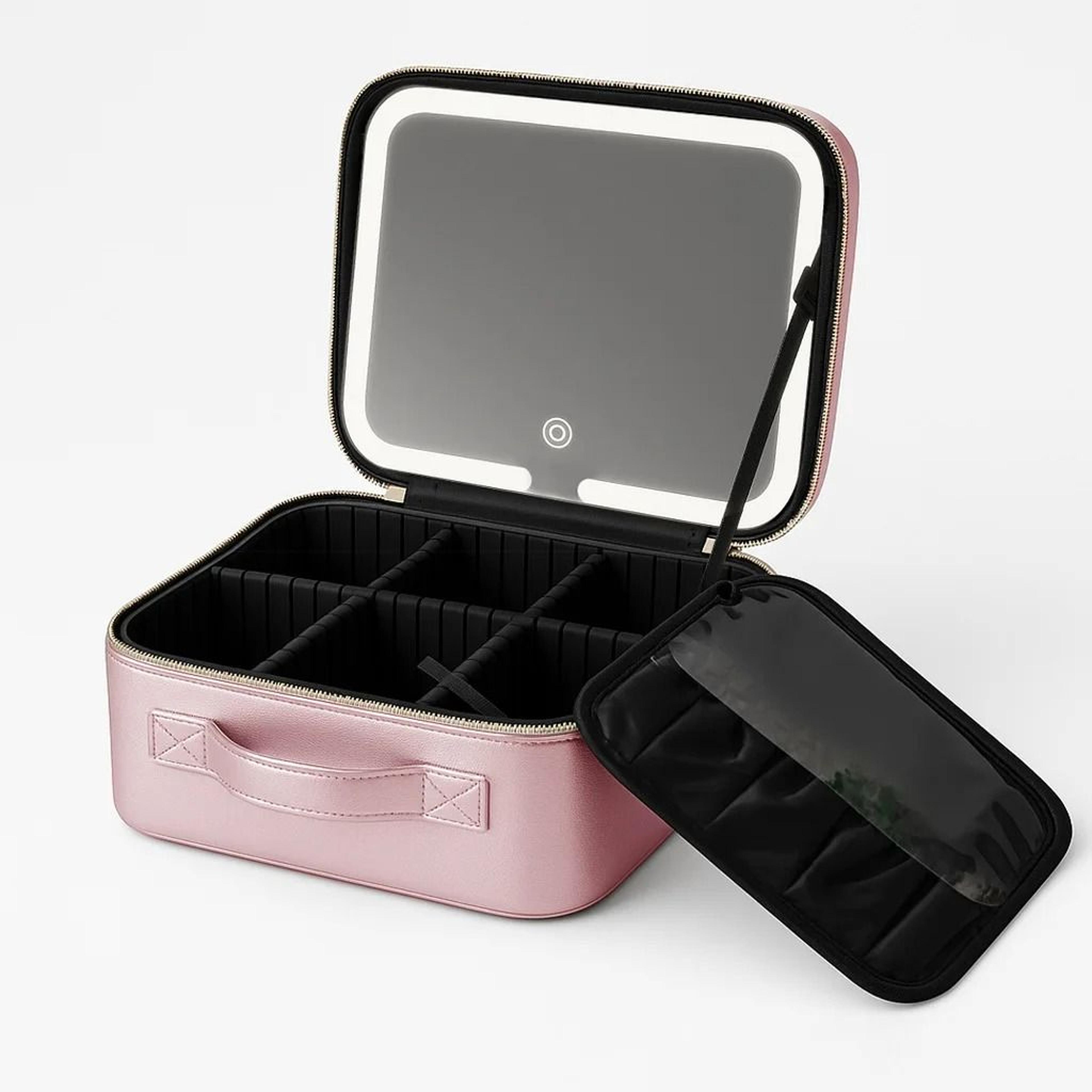Makeup Bag With LED Mirror Large Capacity Waterproof Organizer 2