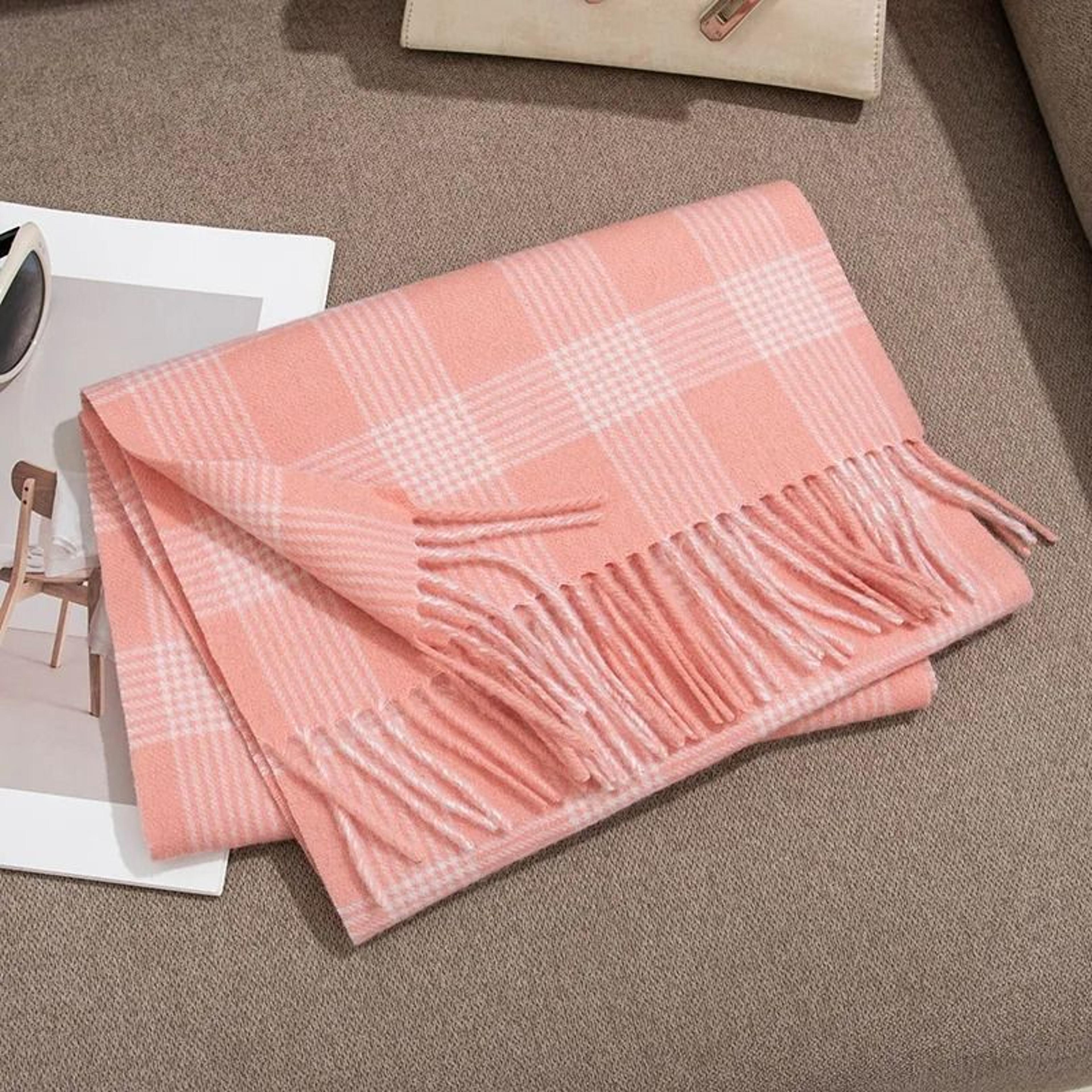 Unisex Wool Winter Scarf Thick Plaid Warm Autumn Wrap 4