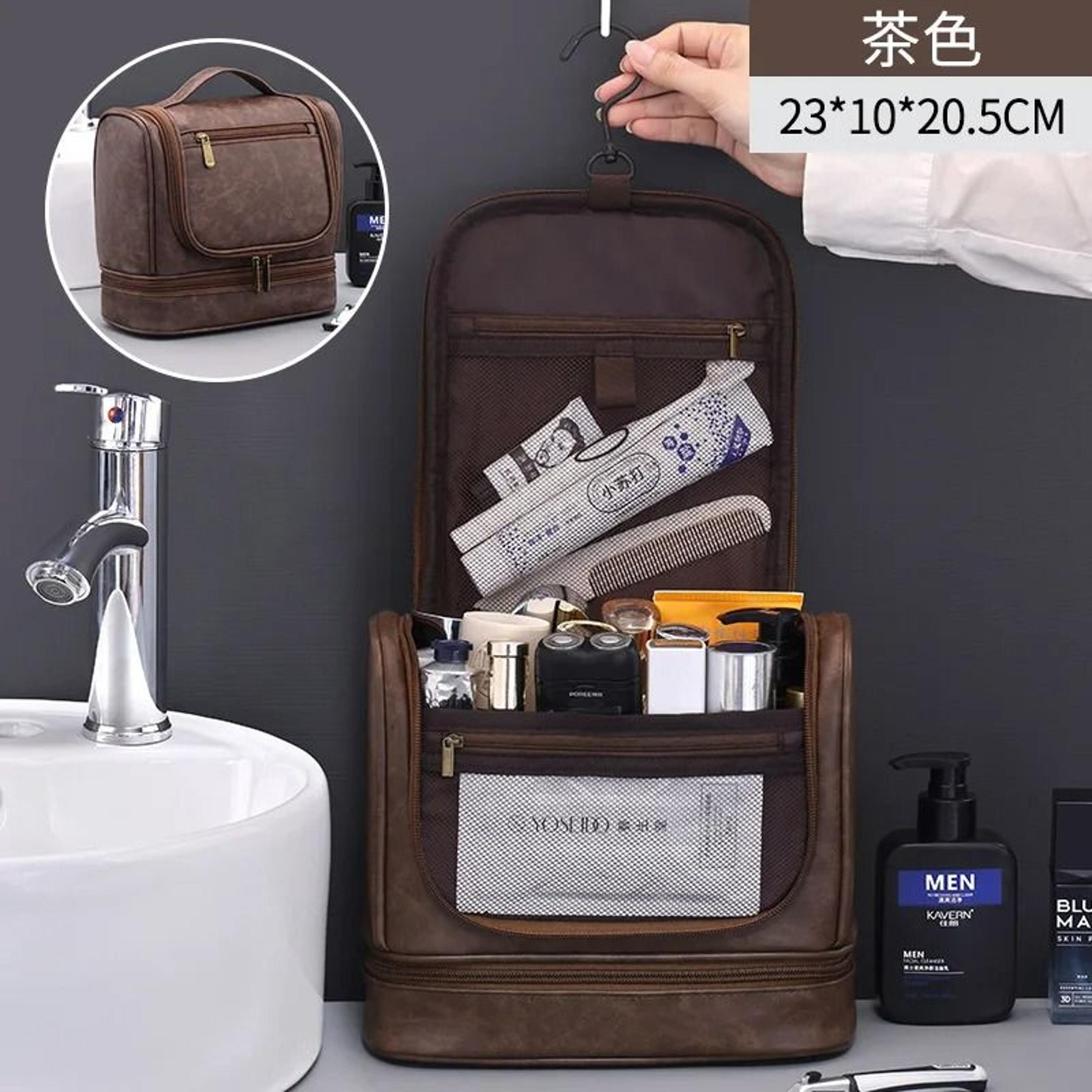 Mens Grooming Bag Hanging Toiletry Organizer Large Capacity 2