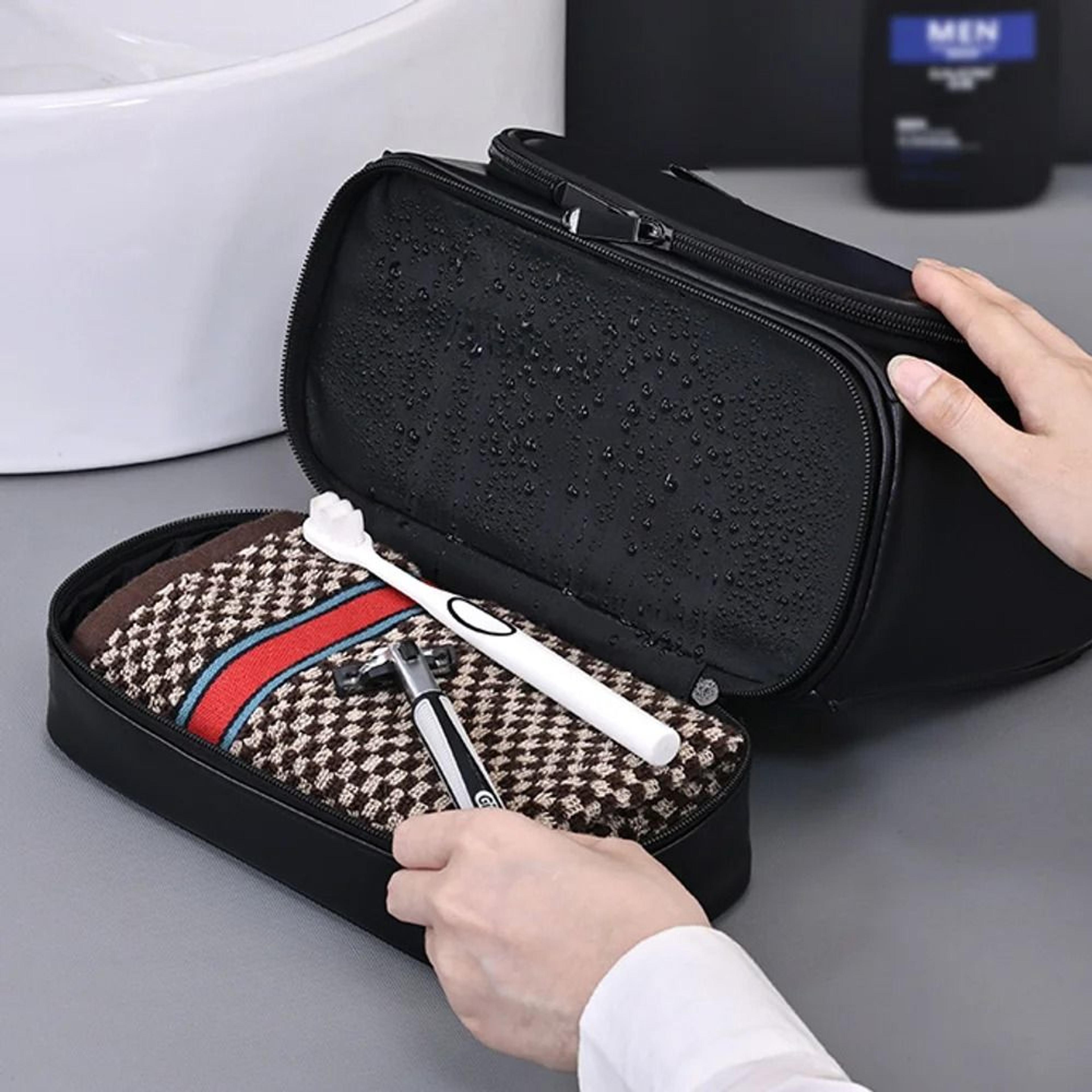 Mens Grooming Bag Hanging Toiletry Organizer Large Capacity 6