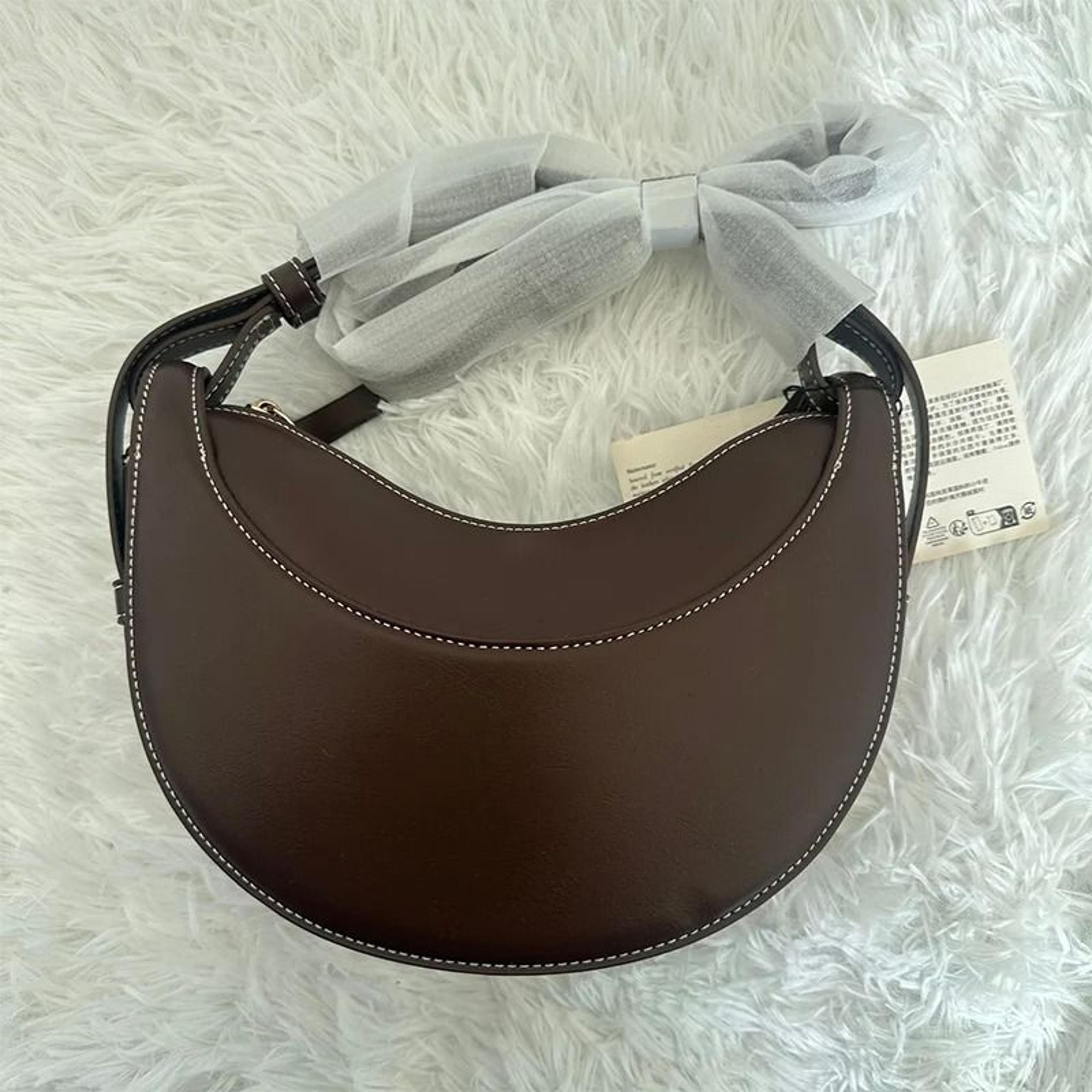 Genuine Leather Crescent Crossbody Shoulder Bag For Women 9