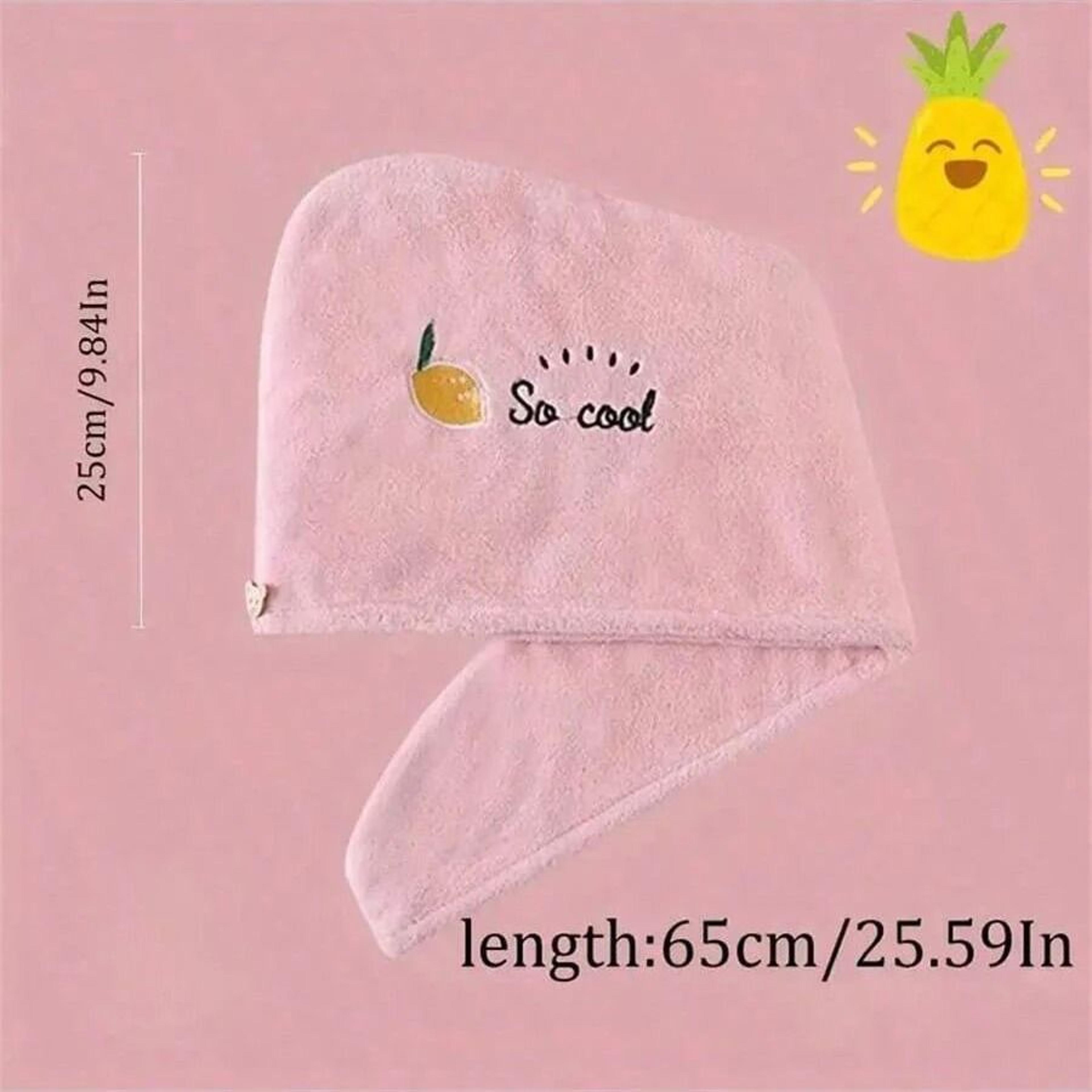 Embroidered Coral Fleece Hair Drying Cap Quick Dry Microfiber Hair Towel 7
