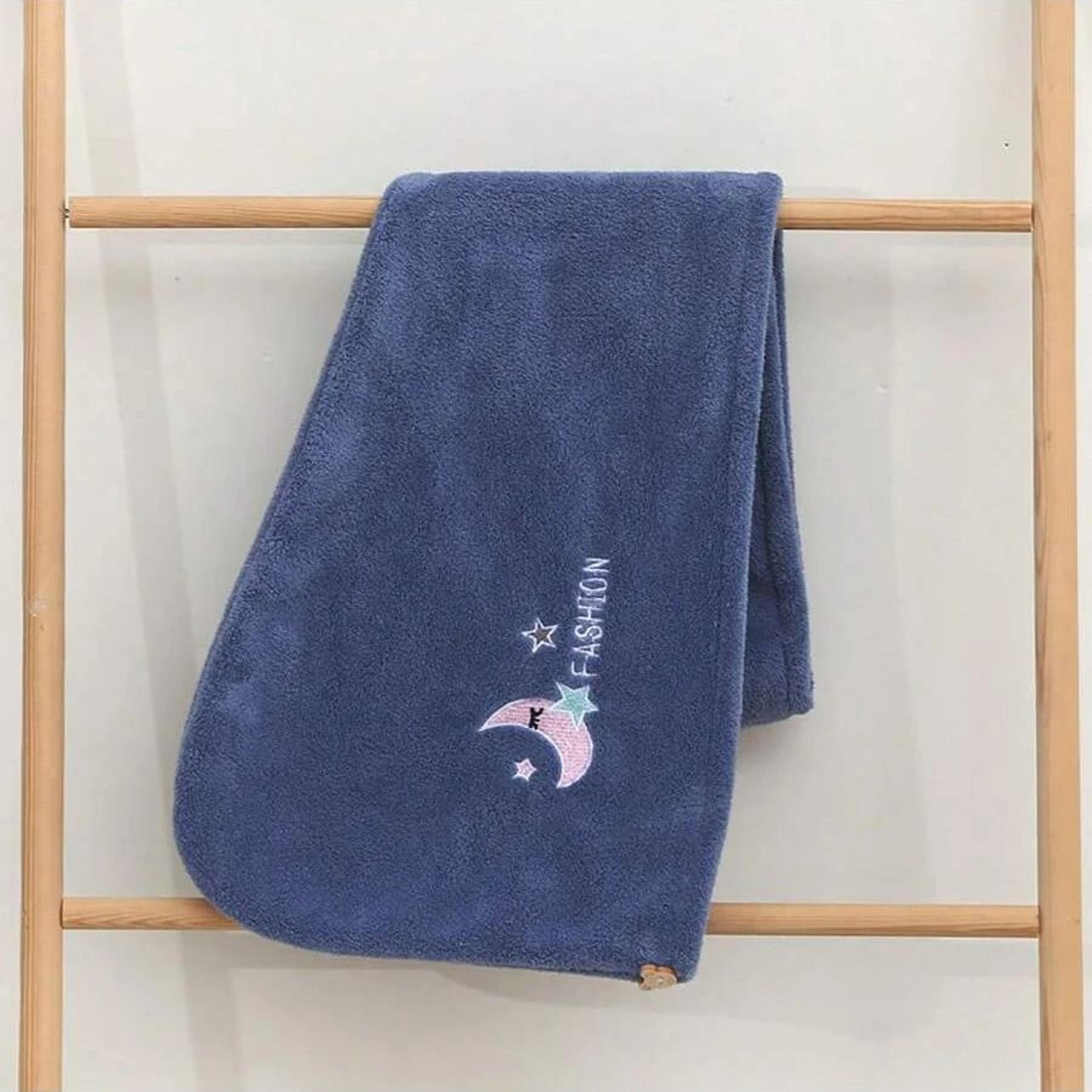 Embroidered Coral Fleece Hair Drying Cap Quick Dry Microfiber Hair Towel 5