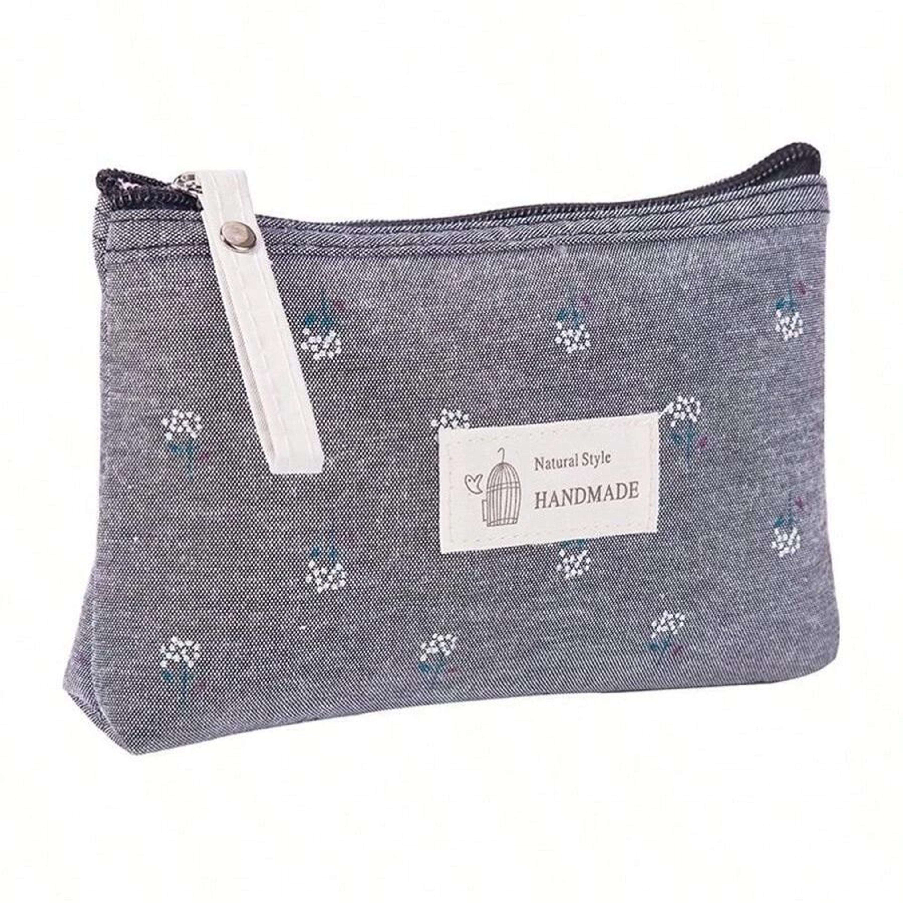 Canvas Makeup Bag Small Cosmetic Travel Pouch For Daily Essentials 2