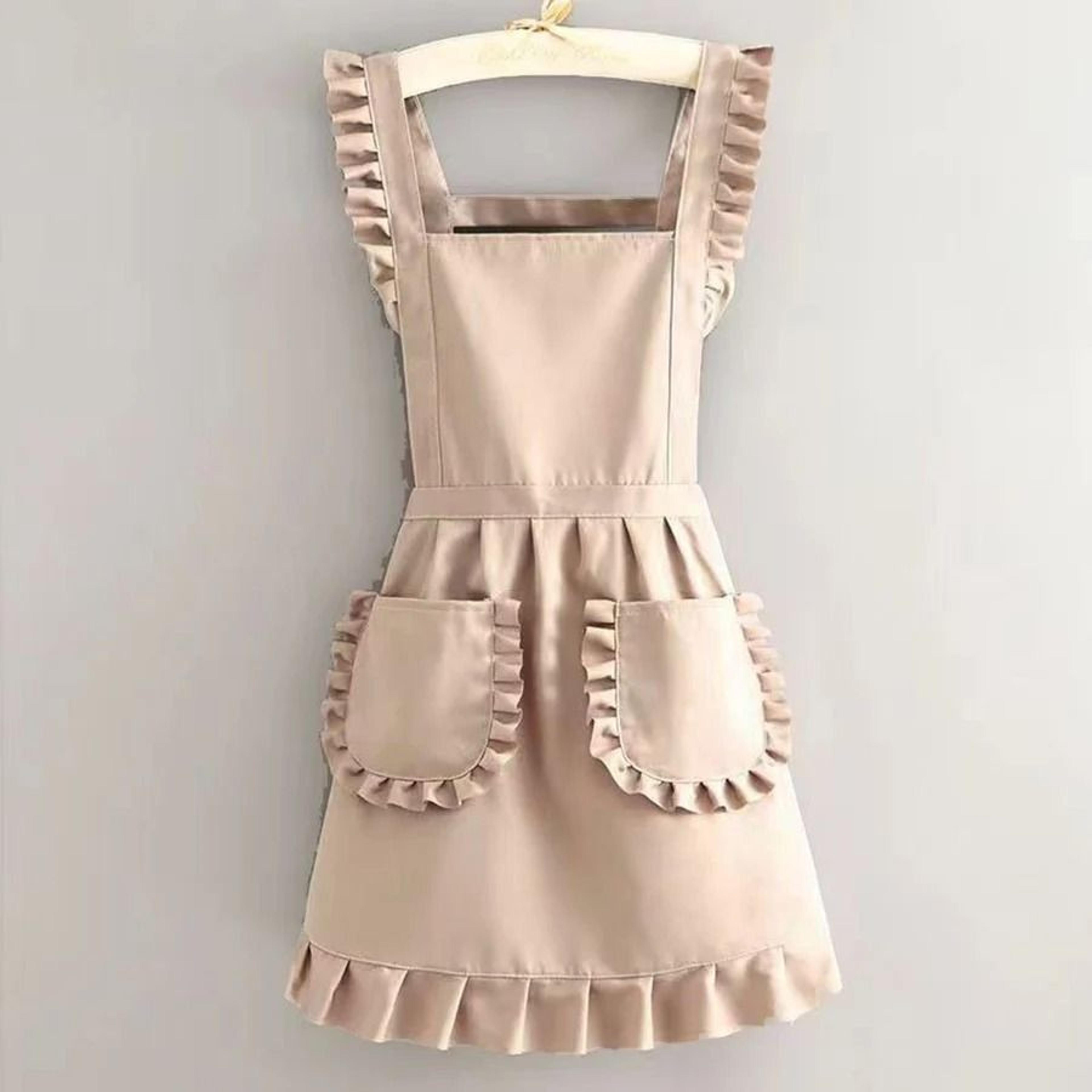 Stylish Korean Canvas Waterproof Apron With Pockets For Women 1