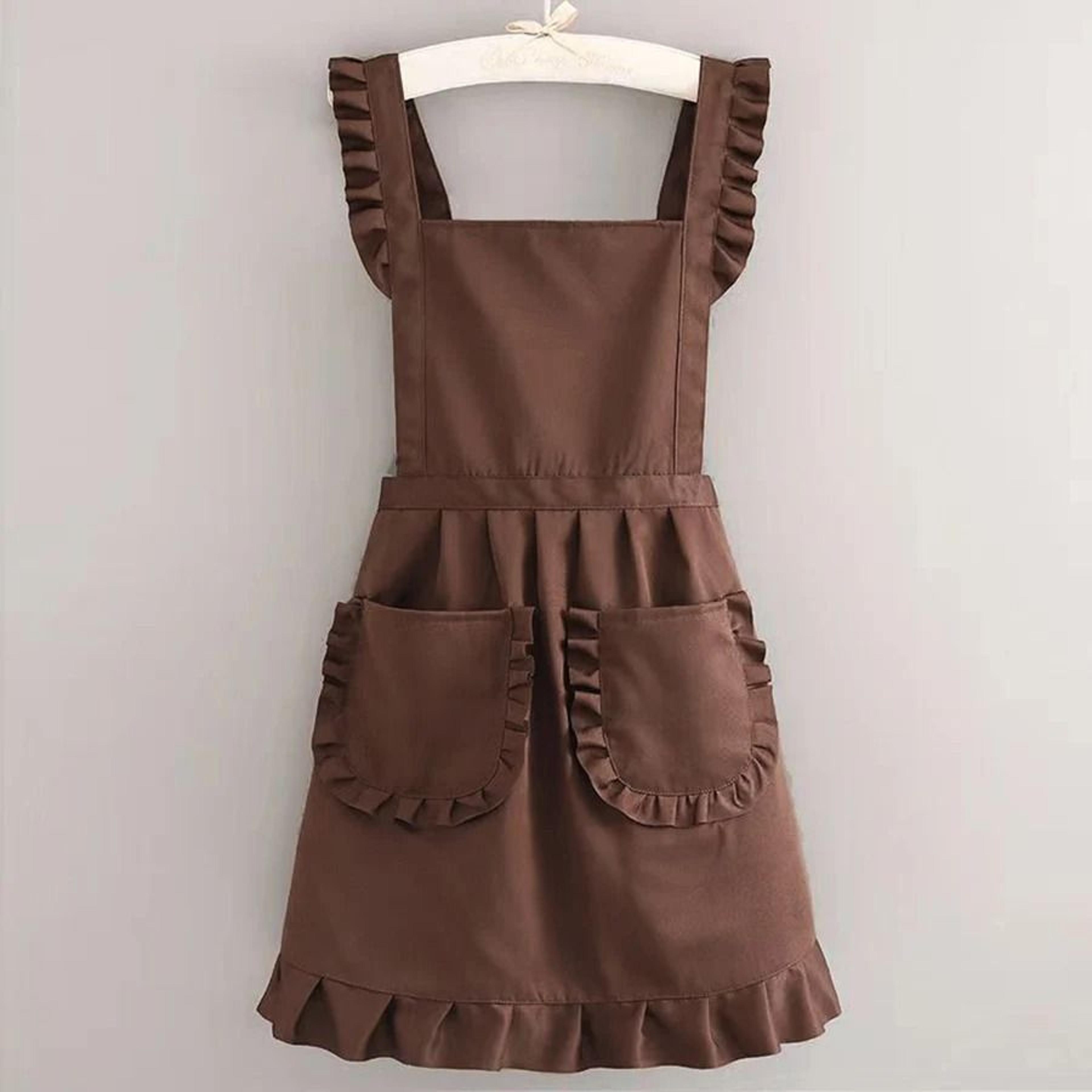 Stylish Korean Canvas Waterproof Apron With Pockets For Women 2