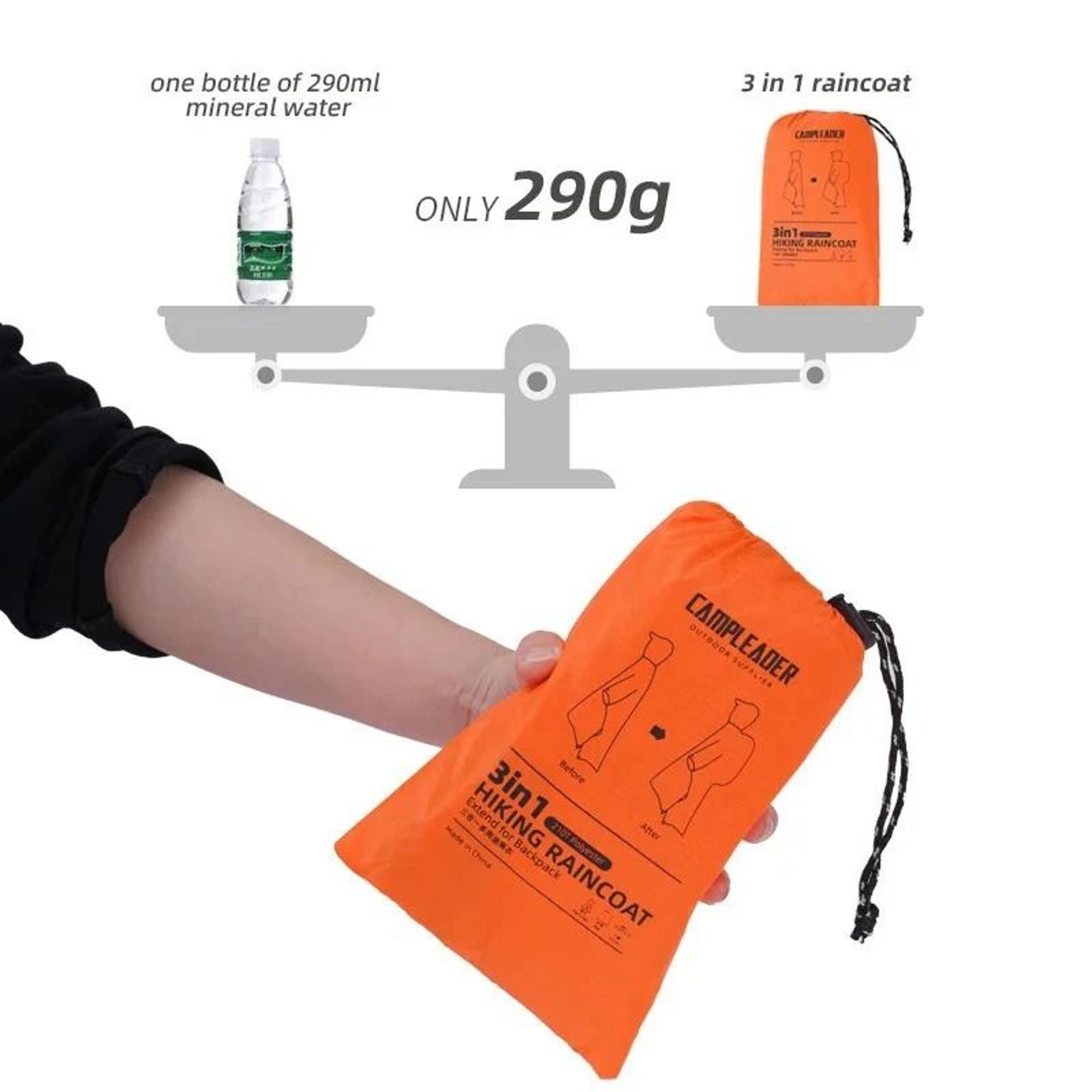 3 In 1 Long Waterproof Rain Poncho With Hood And Sleeves For Outdoor Use 10