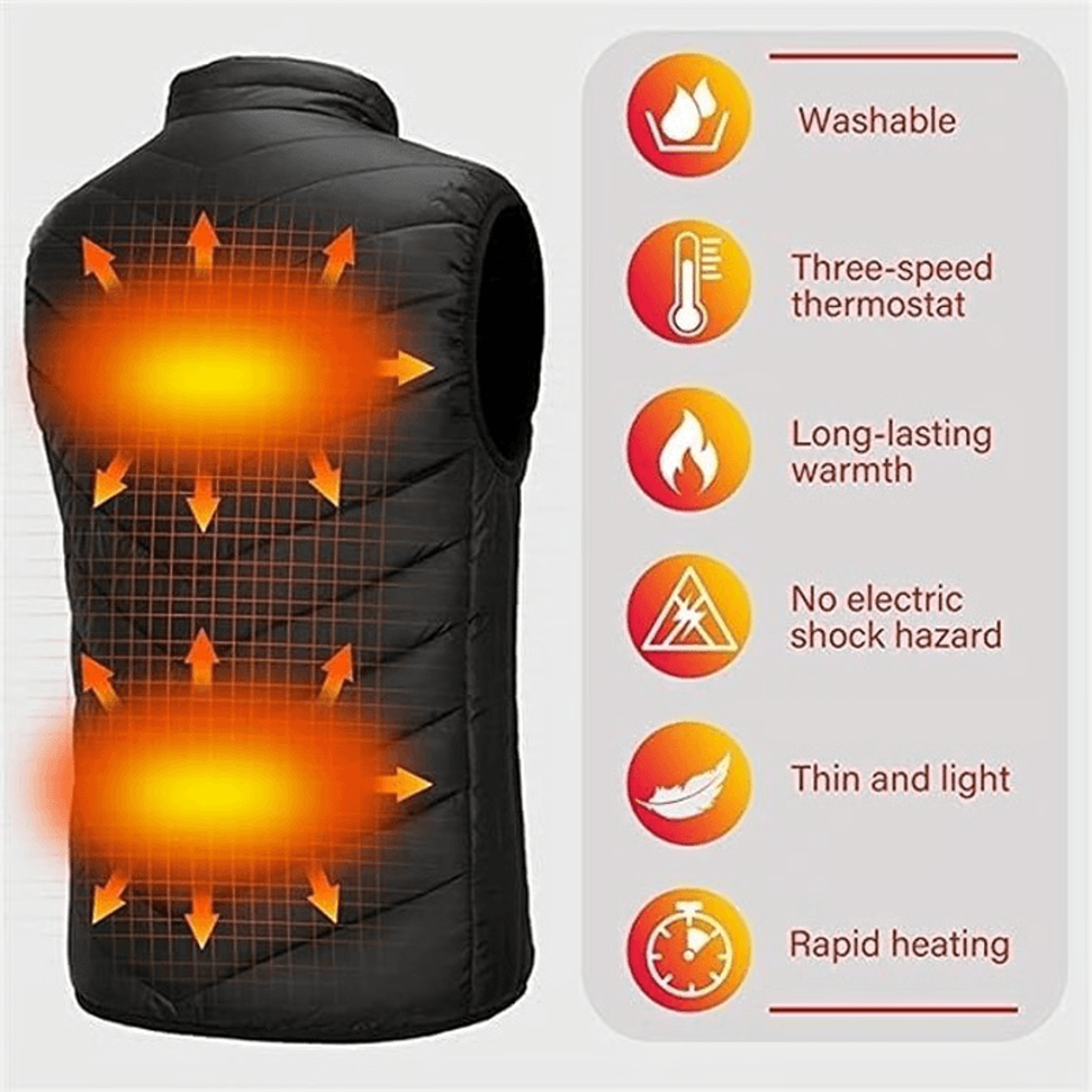 heated vest plugged into power bank outdoors