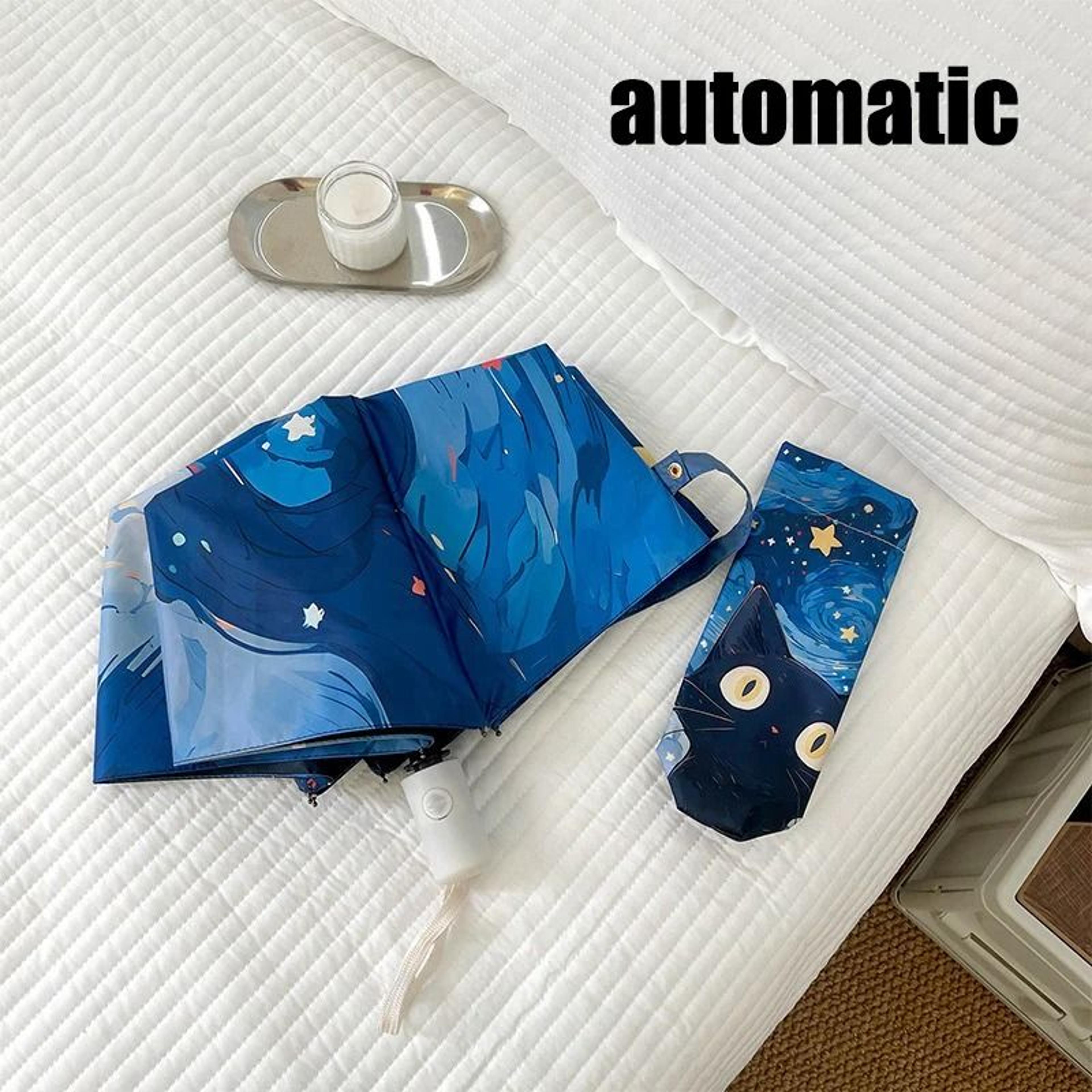 Automatic Cat Print Sun And Rain Umbrella Portable UV Protection Travel Umbrella 6