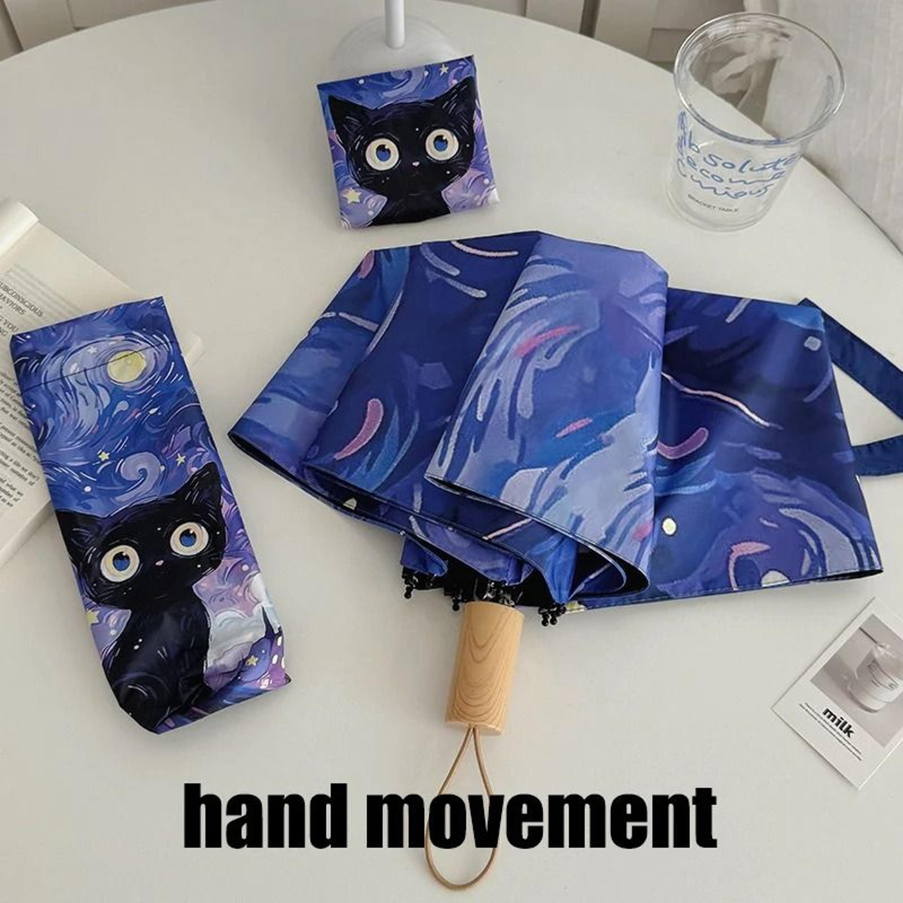 Automatic Cat Print Sun And Rain Umbrella Portable UV Protection Travel Umbrella 7