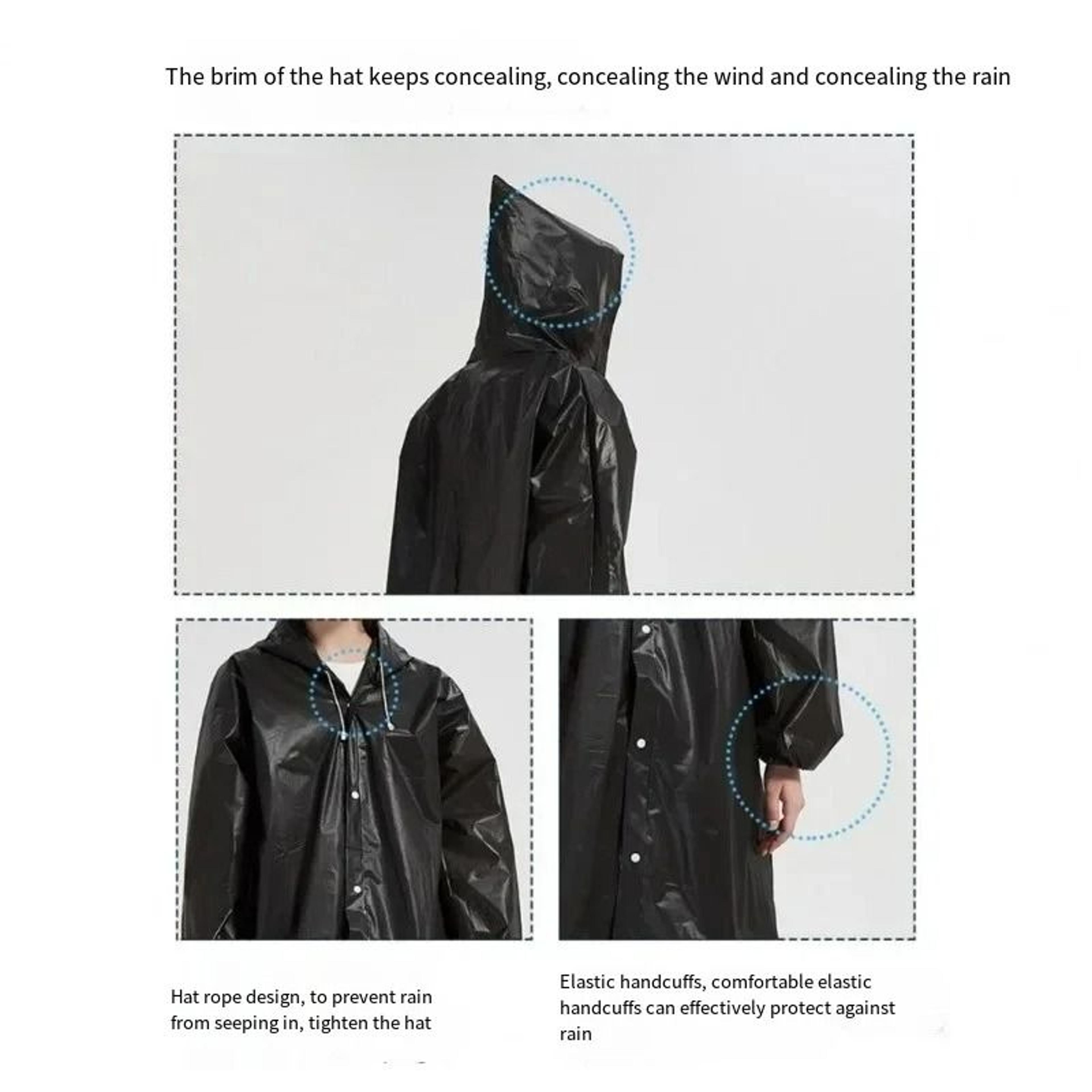 Thick EVA Waterproof Raincoat Unisex Outdoor Camping Rainwear Suit 5