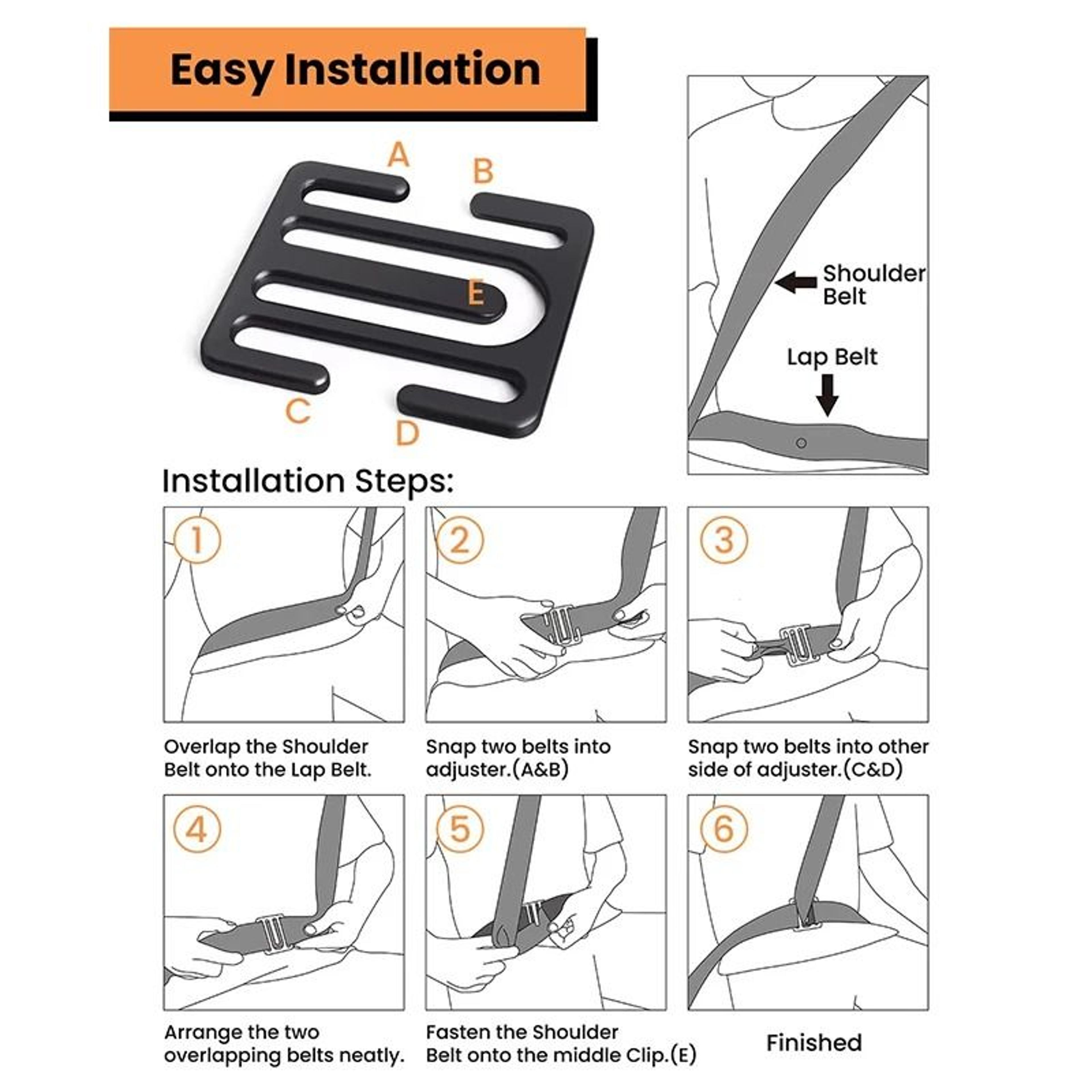 Child Seat Belt Adjuster Anti Neck Strap Safety Anchor For Cars 7