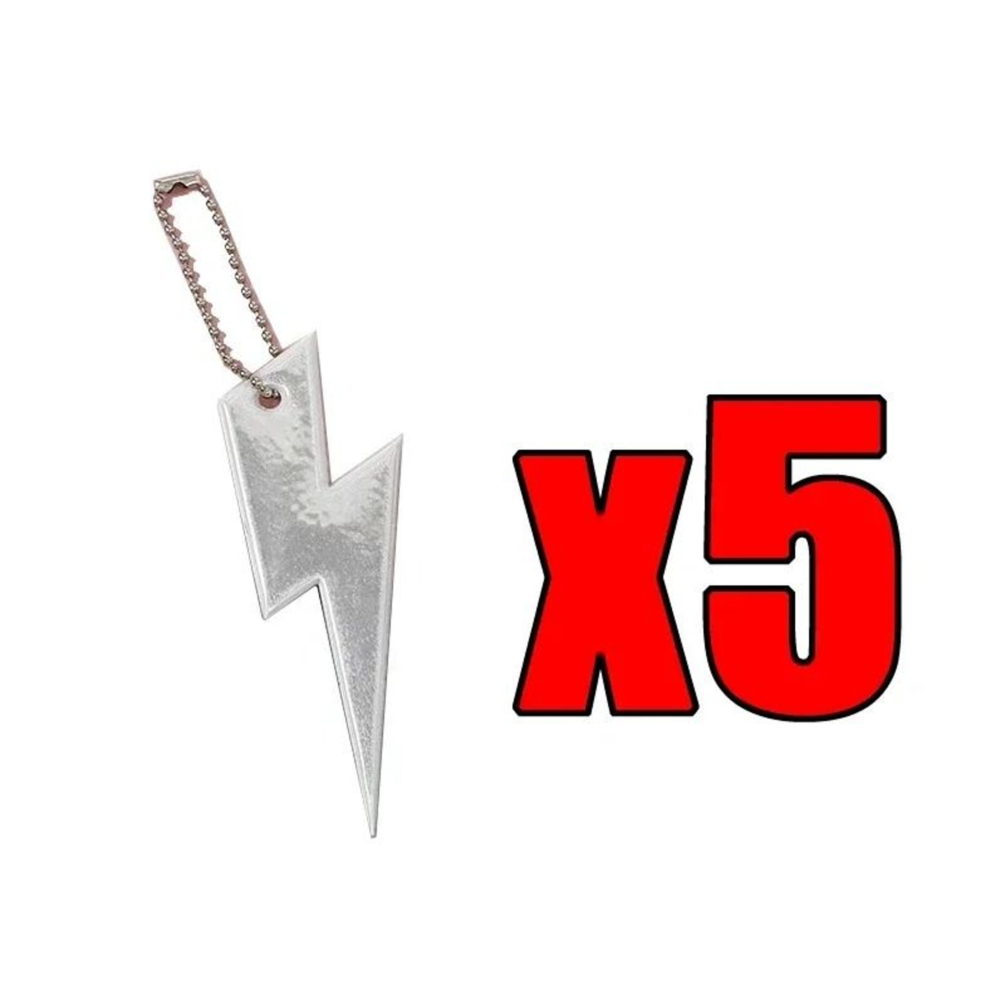 Lightning Shape Reflective Keychain Pendants Night Safety Bag Charms 5 Pack 4