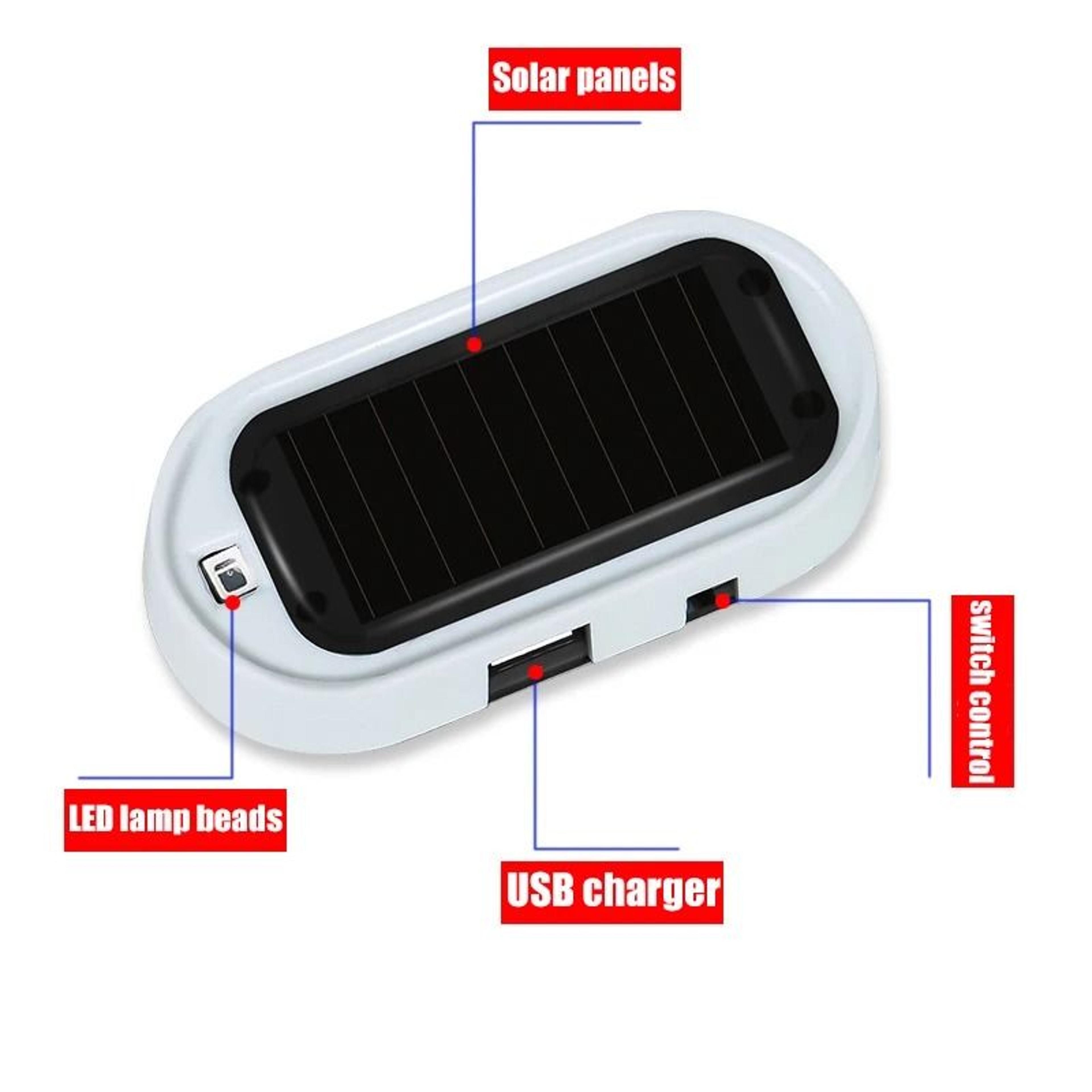 Solar Powered Dummy Car Alarm LED Security Warning Light Set 13