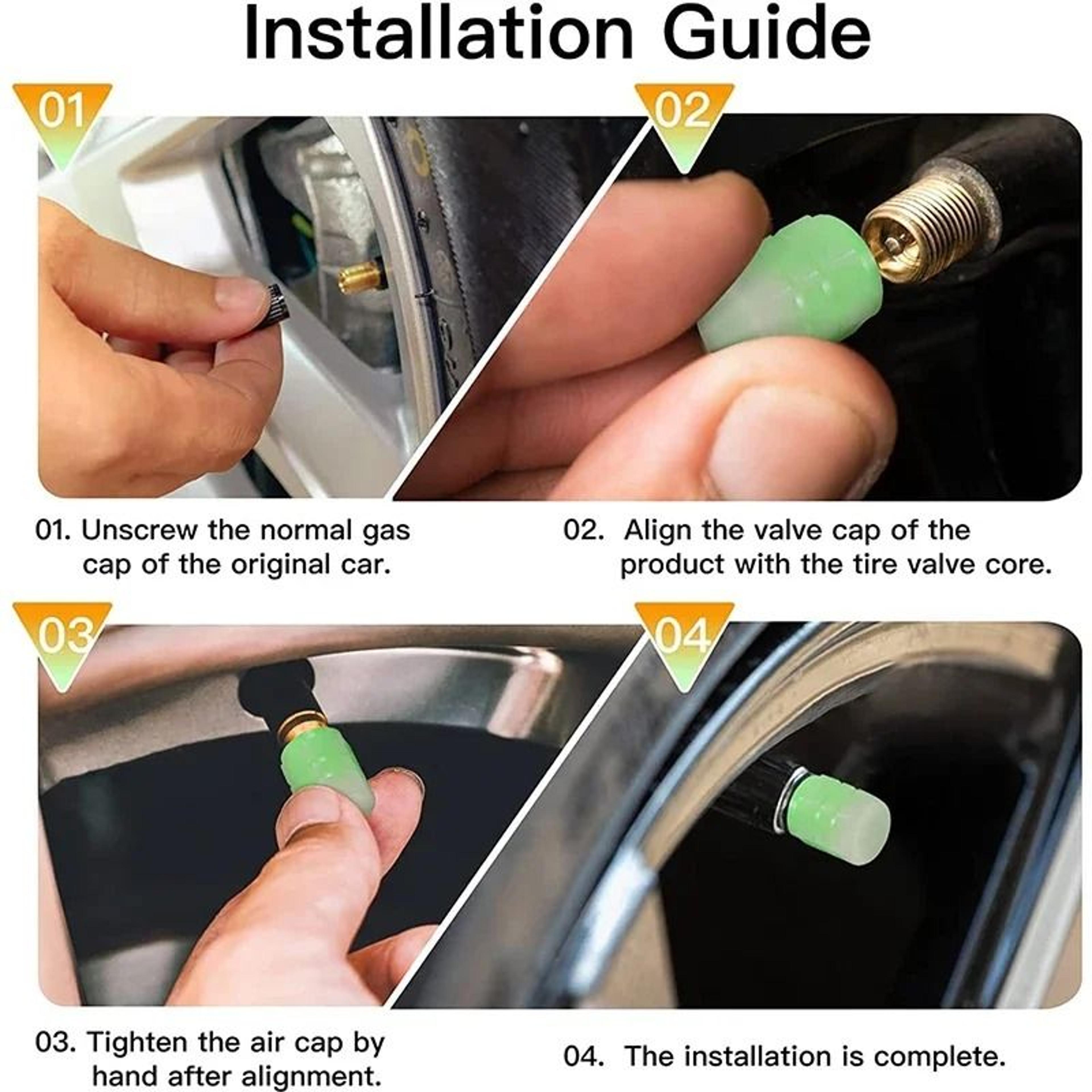 Glow In The Dark Tire Valve Caps Fluorescent Wheel Caps For Cars And Motorcycles 6