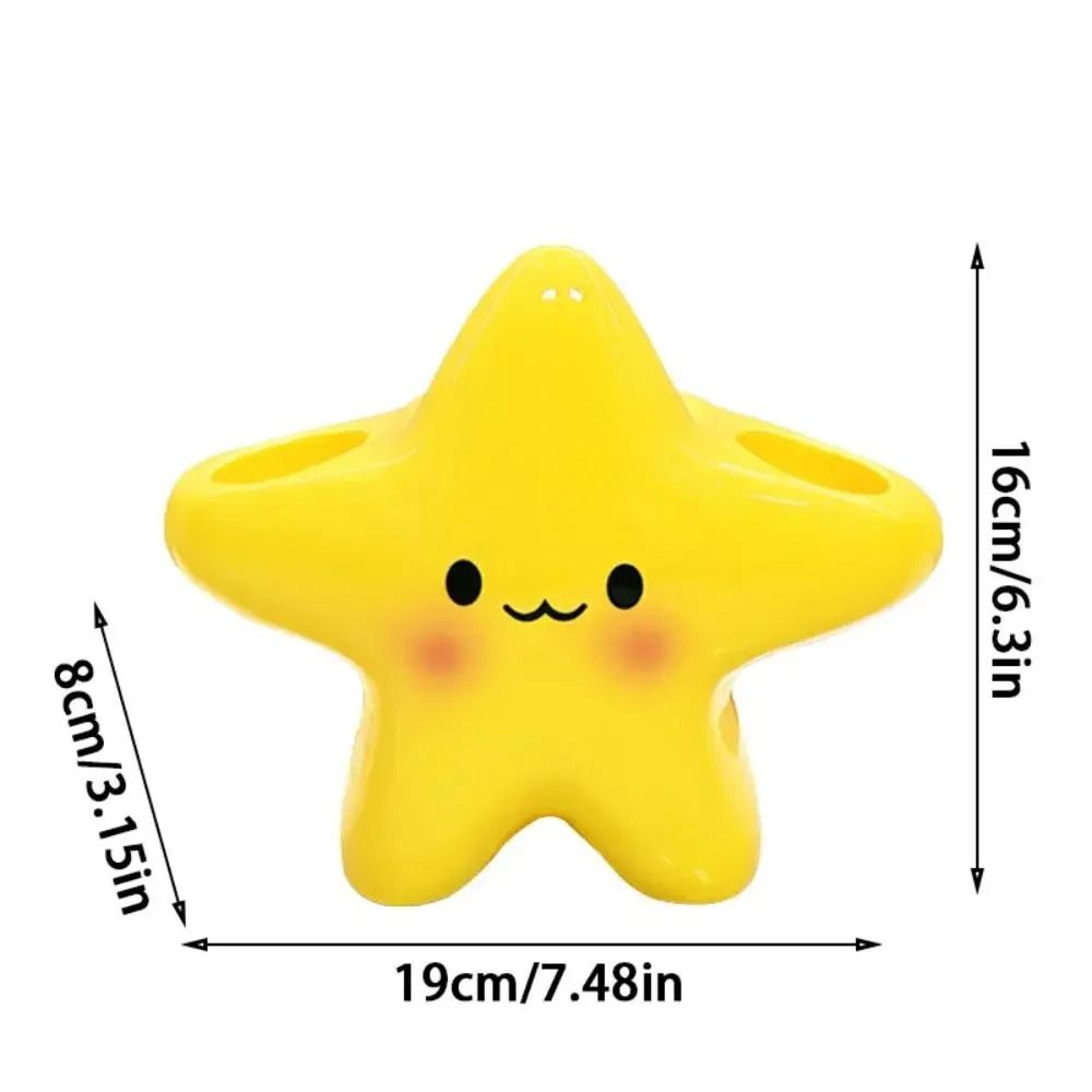 Cute Star Toothbrush Holder With Toothpaste Shelf Bathroom Organizer 3