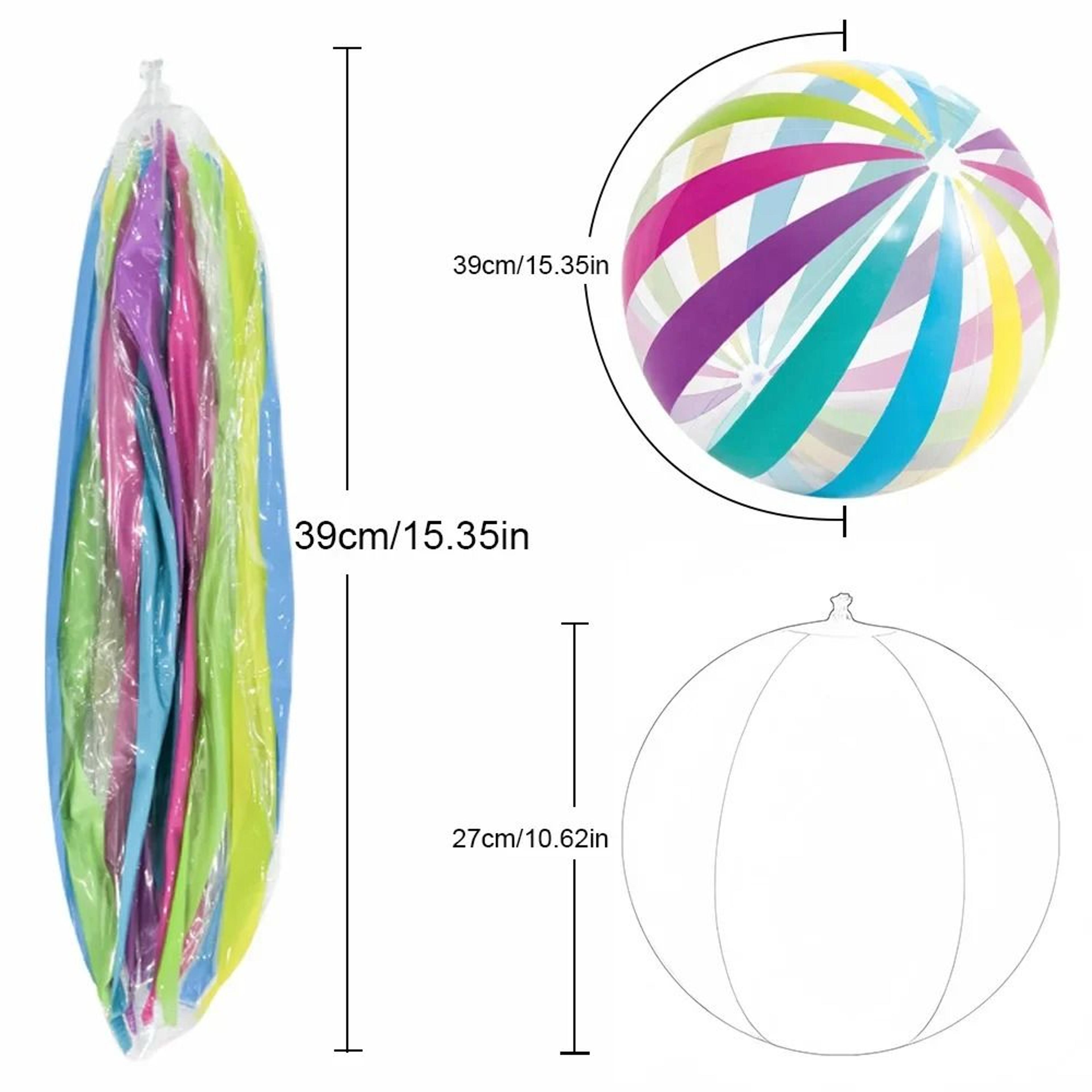 106 Inch Transparent Striped Inflatable Beach Ball For Pool And Party Fun 3