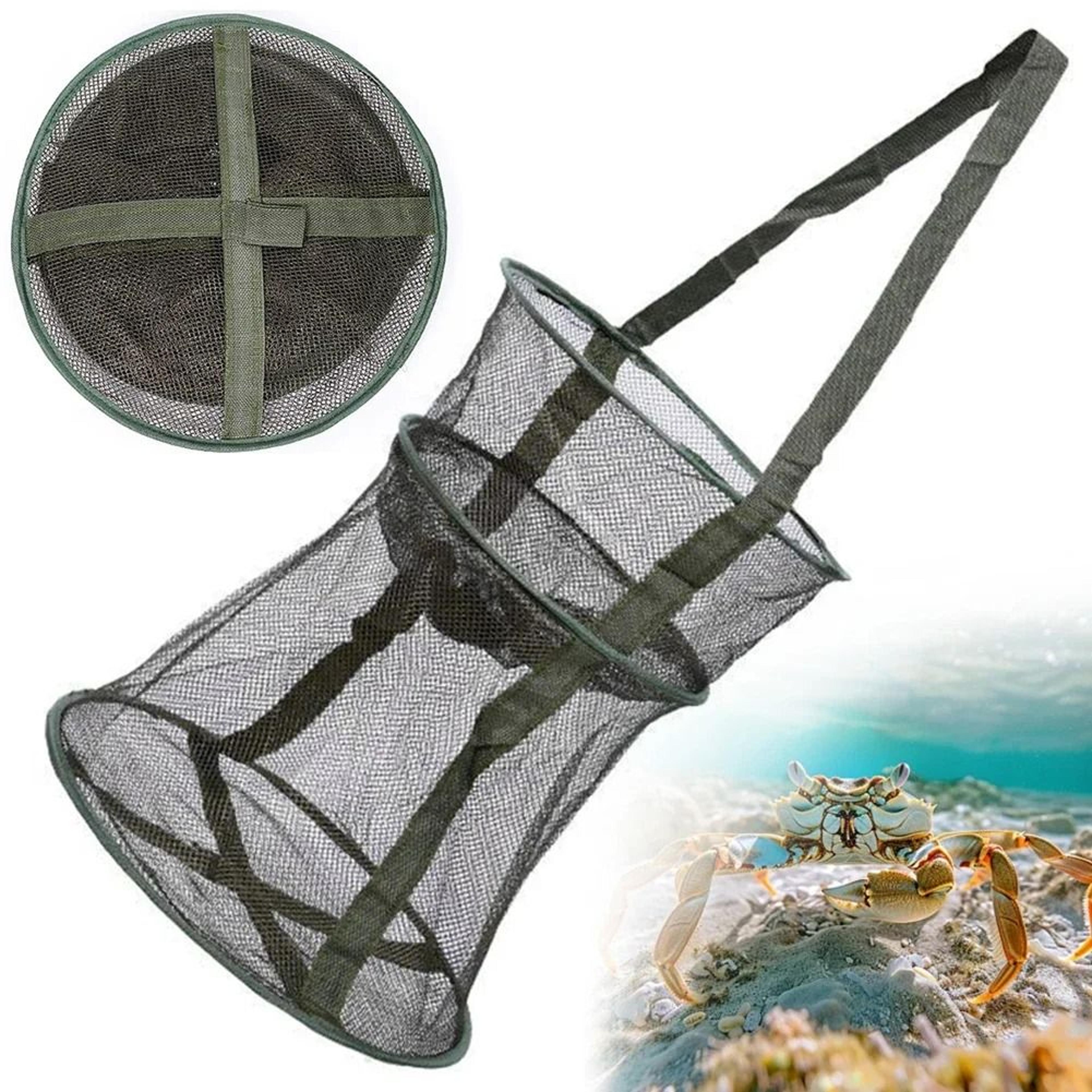 Foldable Mesh Fishing Cage Round Fish Net Basket For Small Fish 6